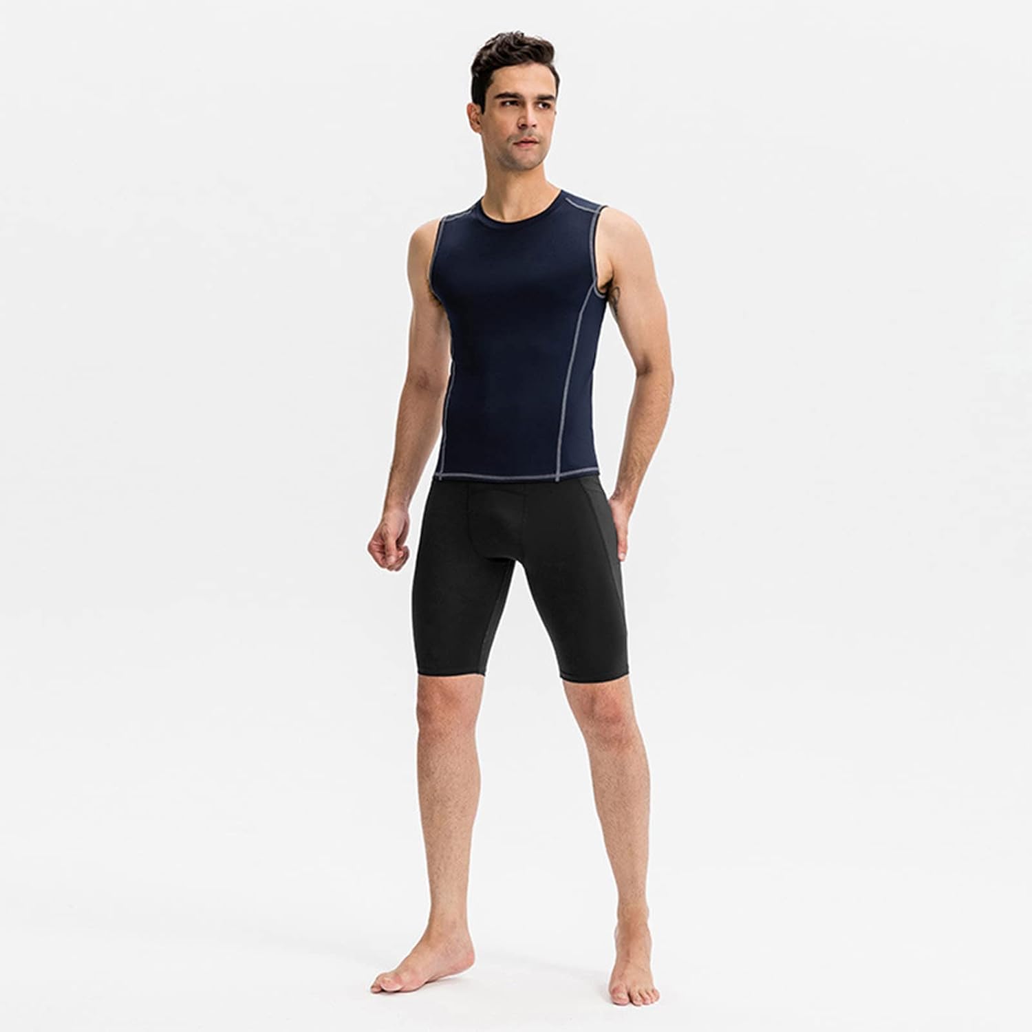 1/3 Pack Men's Compression Shorts Zip Pockets Performance Athletic Shorts Gym Shorts with Pockets 8" 9" Inseam