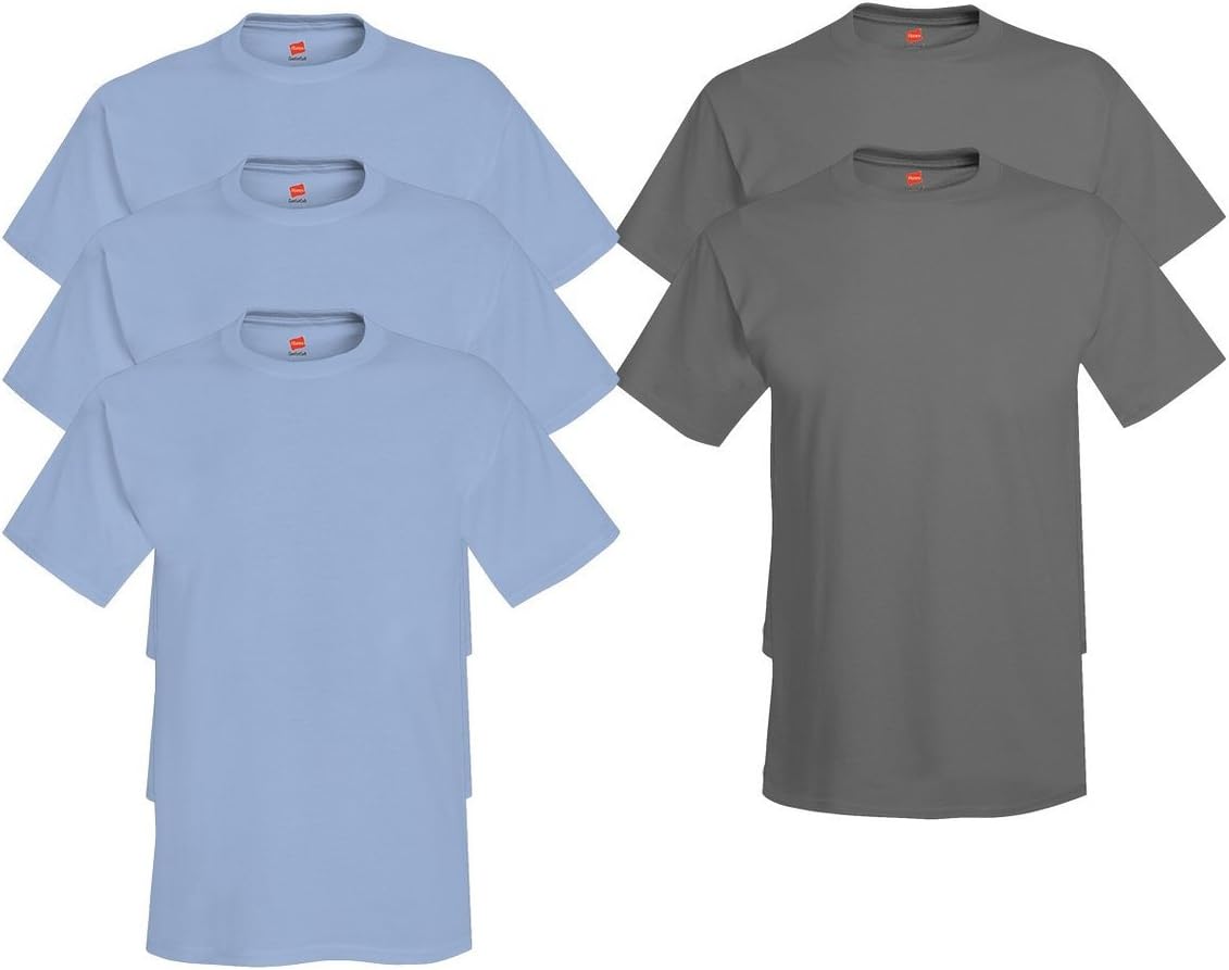 Hanes Men's Short Sleeve Essentials Crewneck Cotton T-Shirt, Multipack