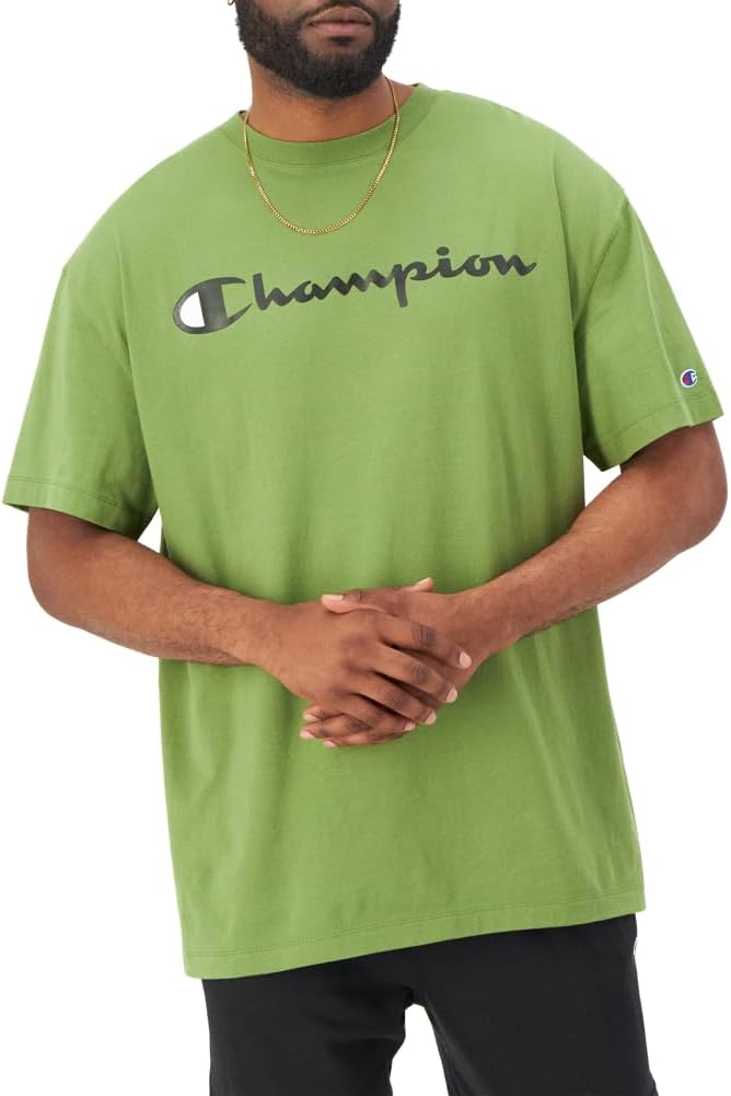 Champion Men's T-Shirt, Classic Graphic T-Shirt, Soft and Comfortable T-Shirts for Men, Script Logo (Reg. or Big & Tall)