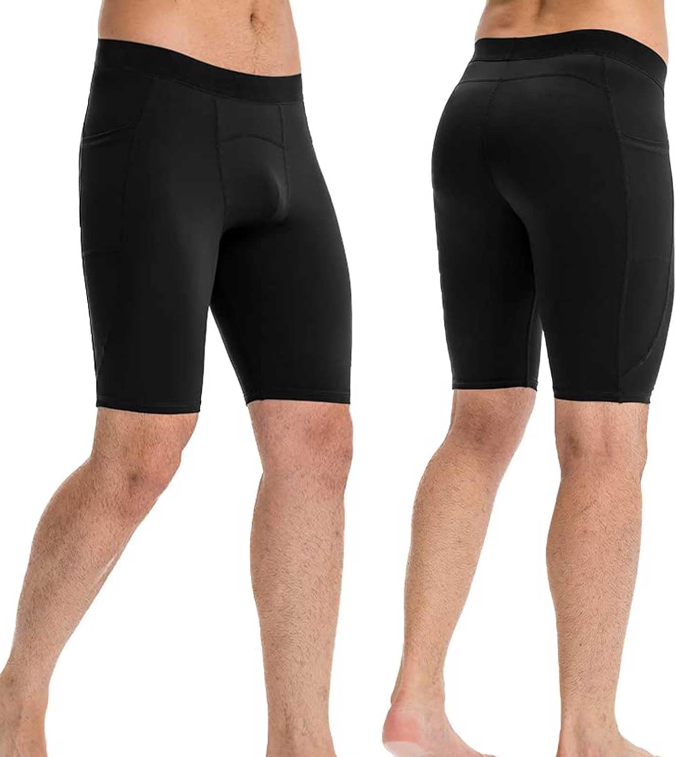 1/3 Pack Men's Compression Shorts Zip Pockets Performance Athletic Shorts Gym Shorts with Pockets 8" 9" Inseam