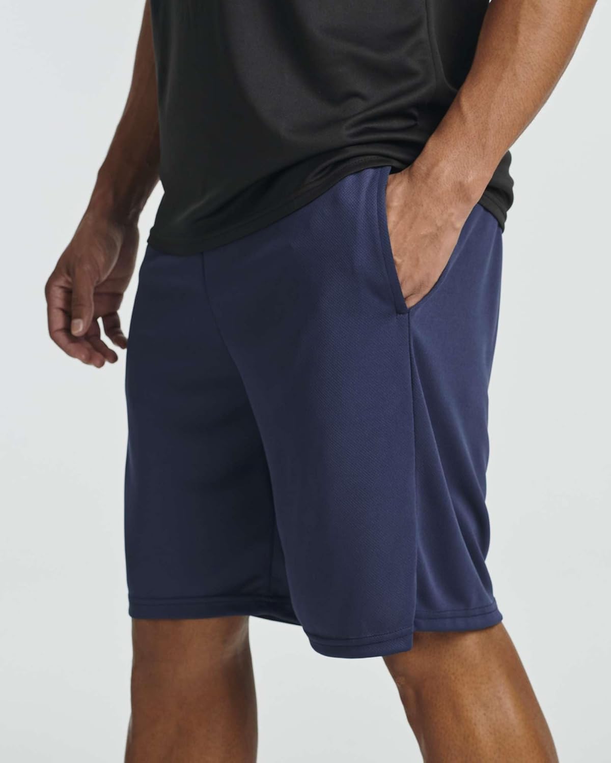 Real Essentials 5 Pack: Men's Mesh Athletic Basketball Shorts Quick Dry Activewear with Pockets