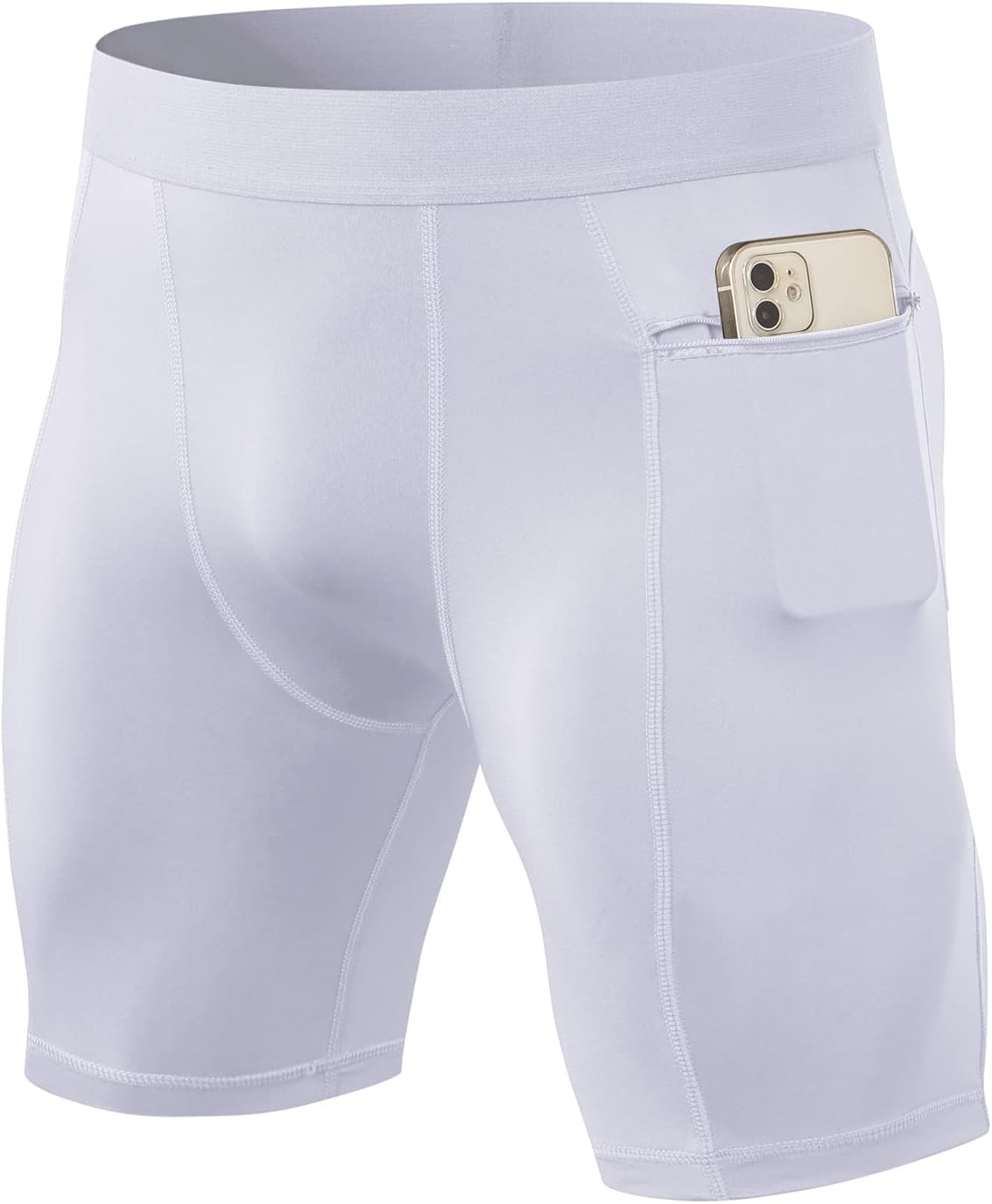 1/3 Pack Men's Compression Shorts Zip Pockets Performance Athletic Shorts Gym Shorts with Pockets 8" 9" Inseam