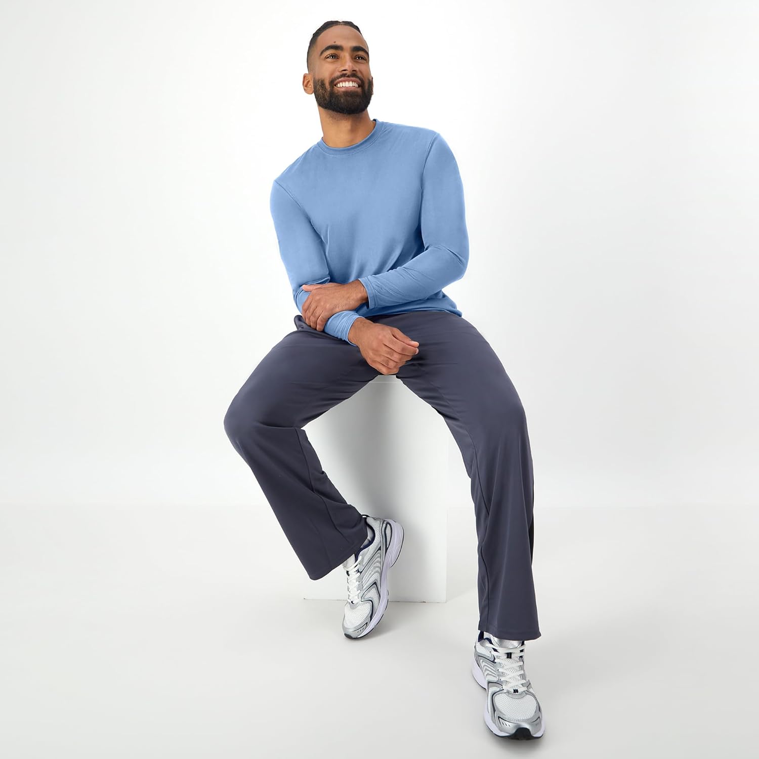 Hanes Sport Performance Long Sleeve T-Shirt, Performance Athletic Shirt, 2-Pack, 40+ UPF Protection