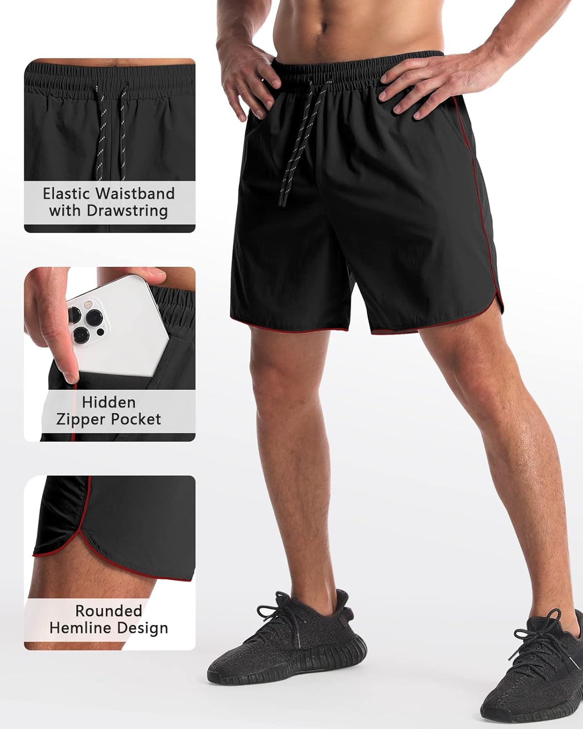 2 Pack 5" Workout Athletic Shorts Men Quick Dry Gym Shorts with Pockets, Exercise Sports Running Shorts for Men