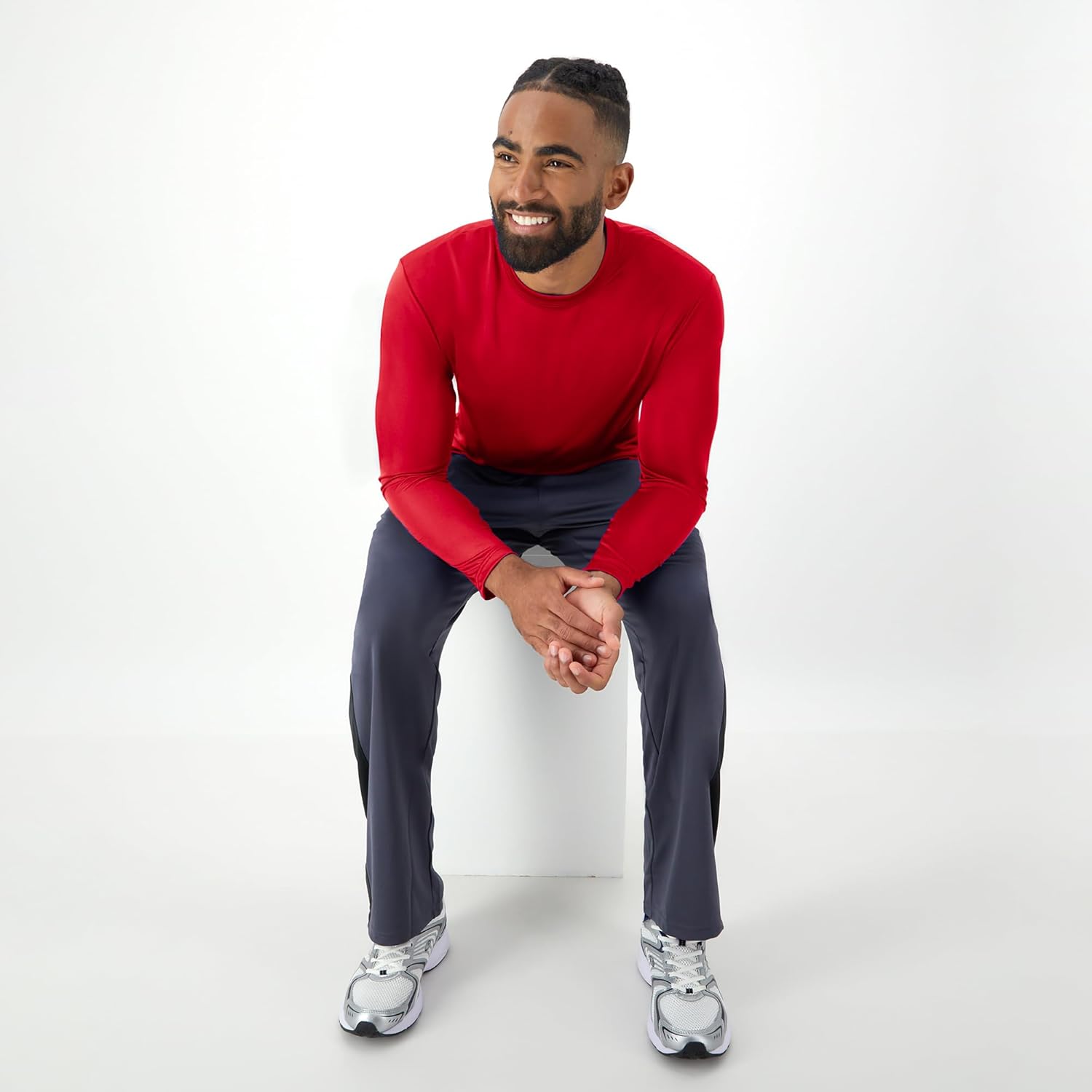 Hanes Sport Performance Long Sleeve T-Shirt, Performance Athletic Shirt, 2-Pack, 40+ UPF Protection