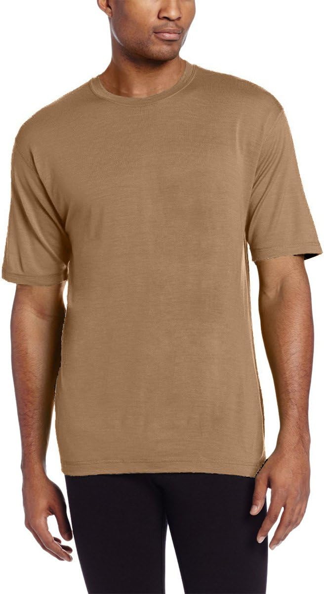 100% Merino Wool Men's Lightweight T-Shirt - Crew Neck Short Sleeve Shirt