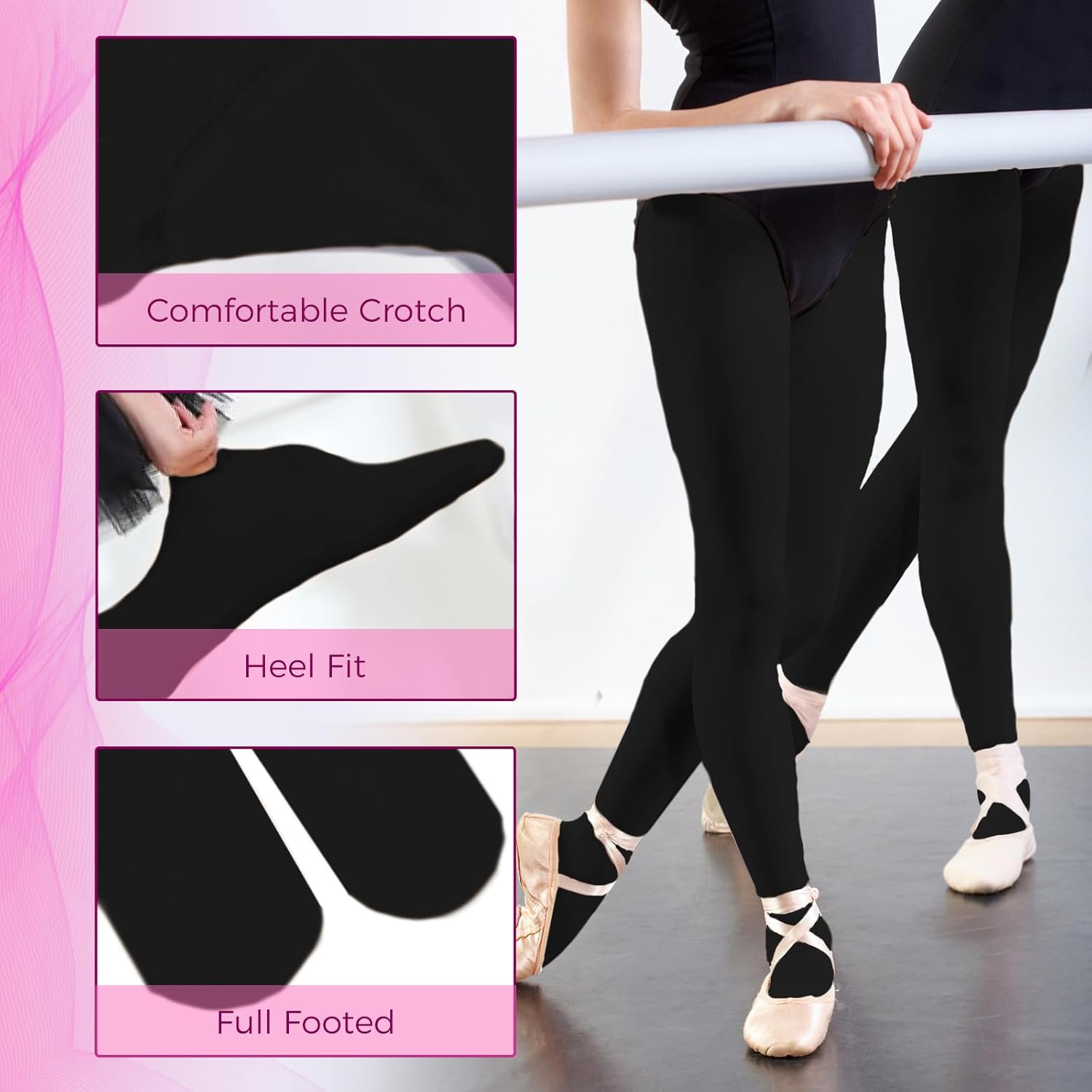 2Pcs Ballet Tights For Gils, Toddler Ballet Tights, Ballet Leotards Dance Outfit for Kids