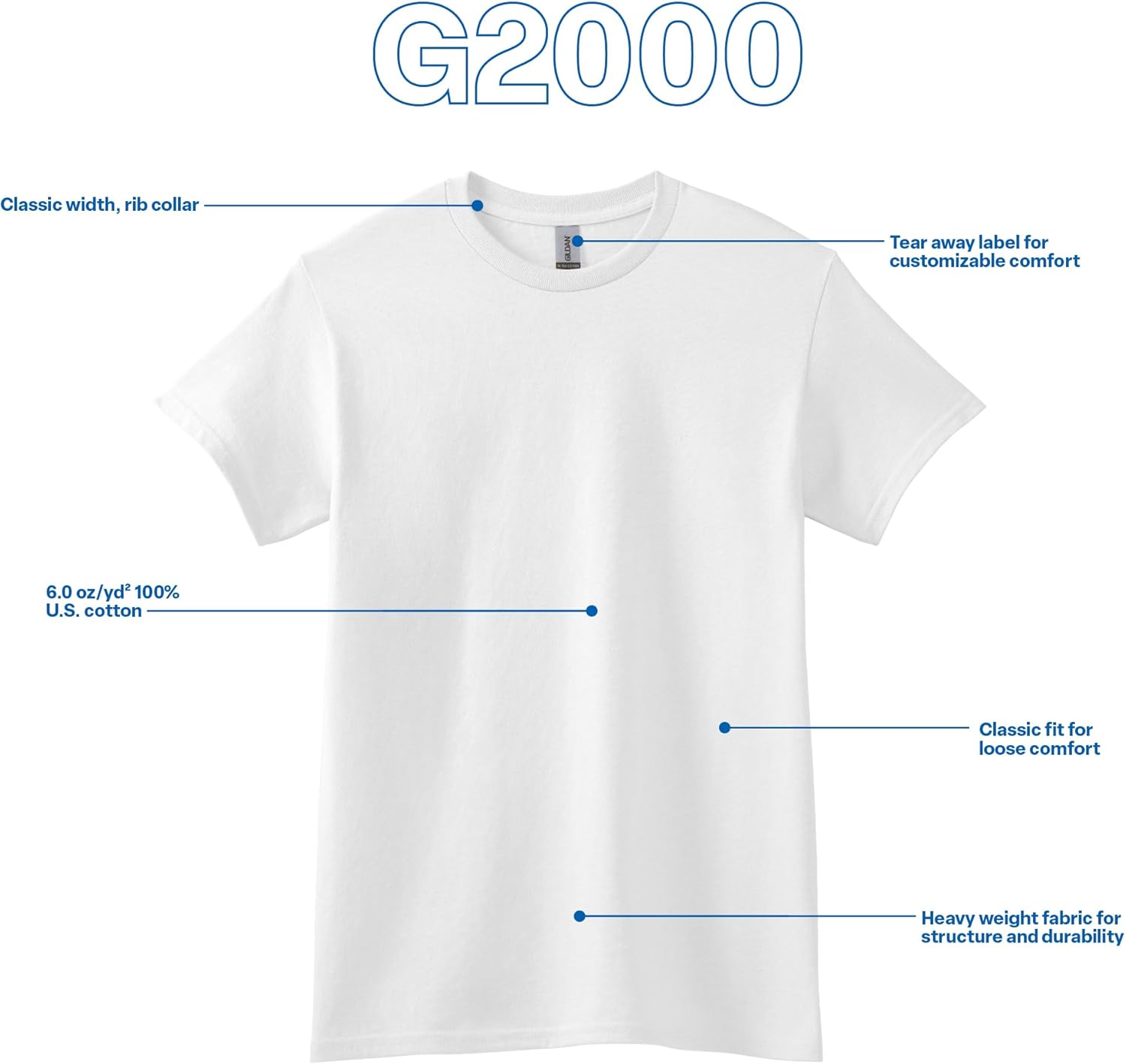 Gildan Unisex Adult Ultra Cotton T-Shirt, Style G2000, Multipack