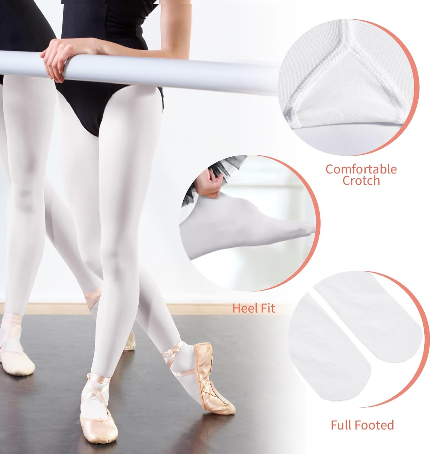 2Pcs Ballet Tights For Gils, Toddler Ballet Tights, Ballet Leotards Dance Outfit for Kids