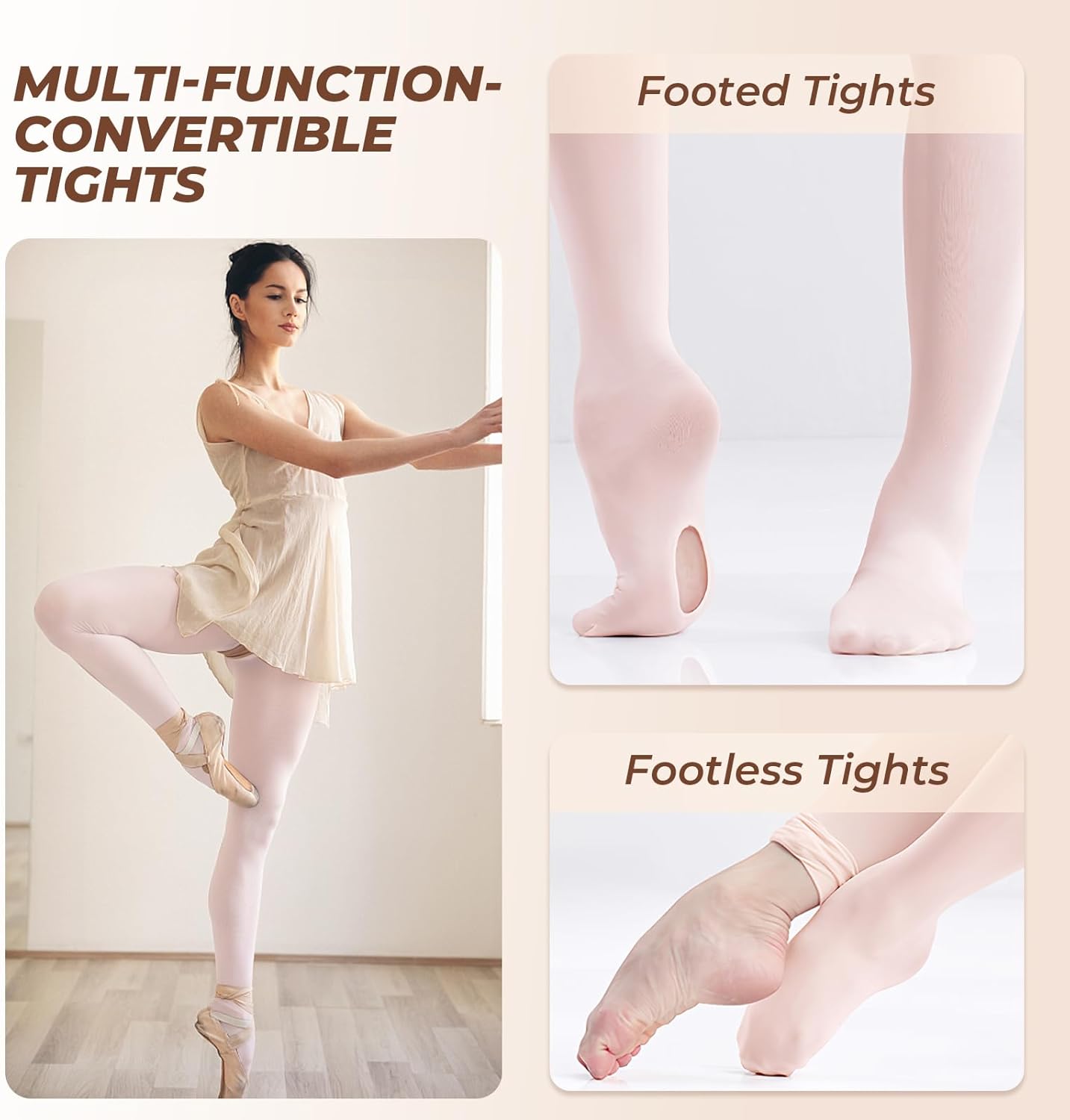 2Pcs Ballet Tights For Gils, Toddler Ballet Tights, Ballet Leotards Dance Outfit for Kids