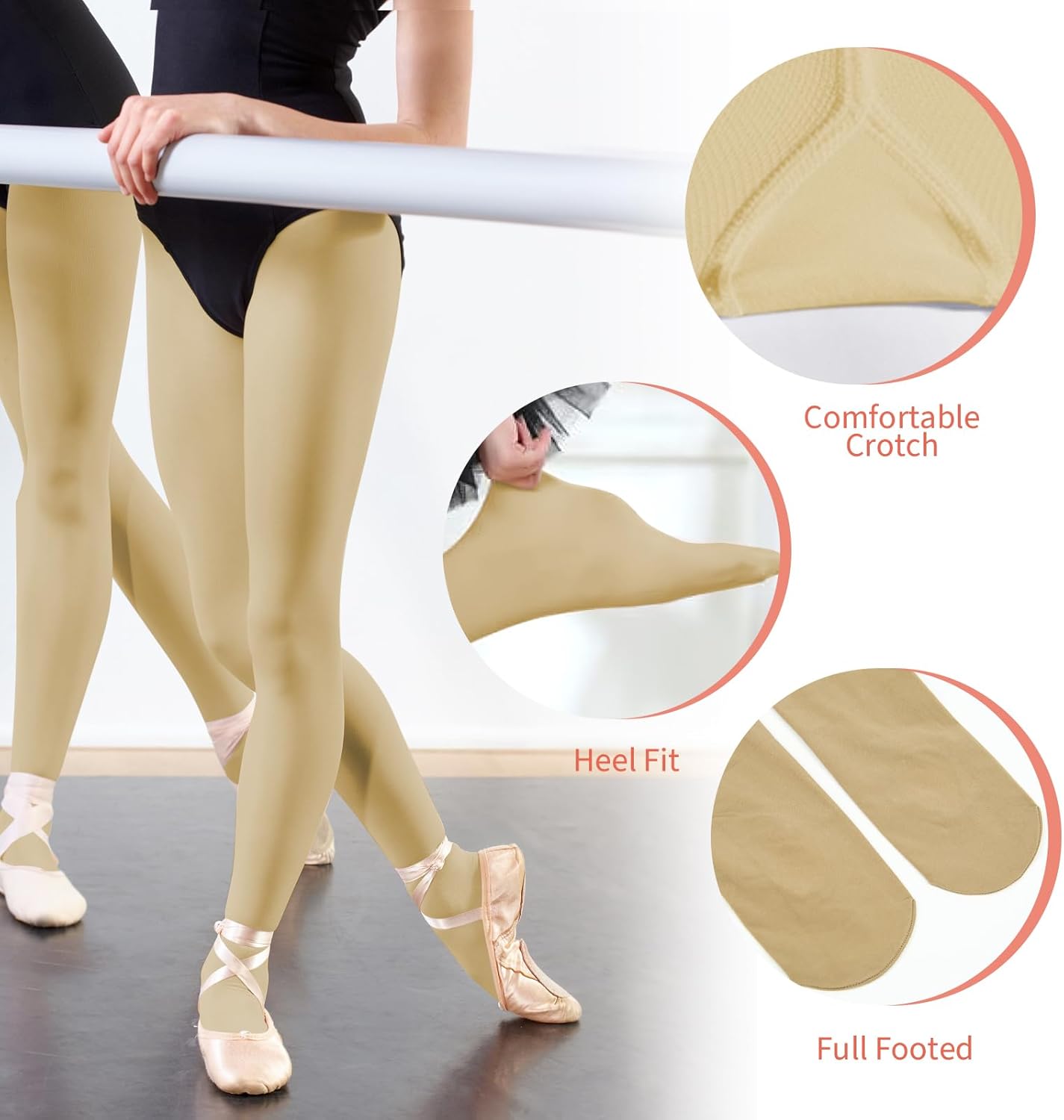 2Pcs Ballet Tights For Gils, Toddler Ballet Tights, Ballet Leotards Dance Outfit for Kids