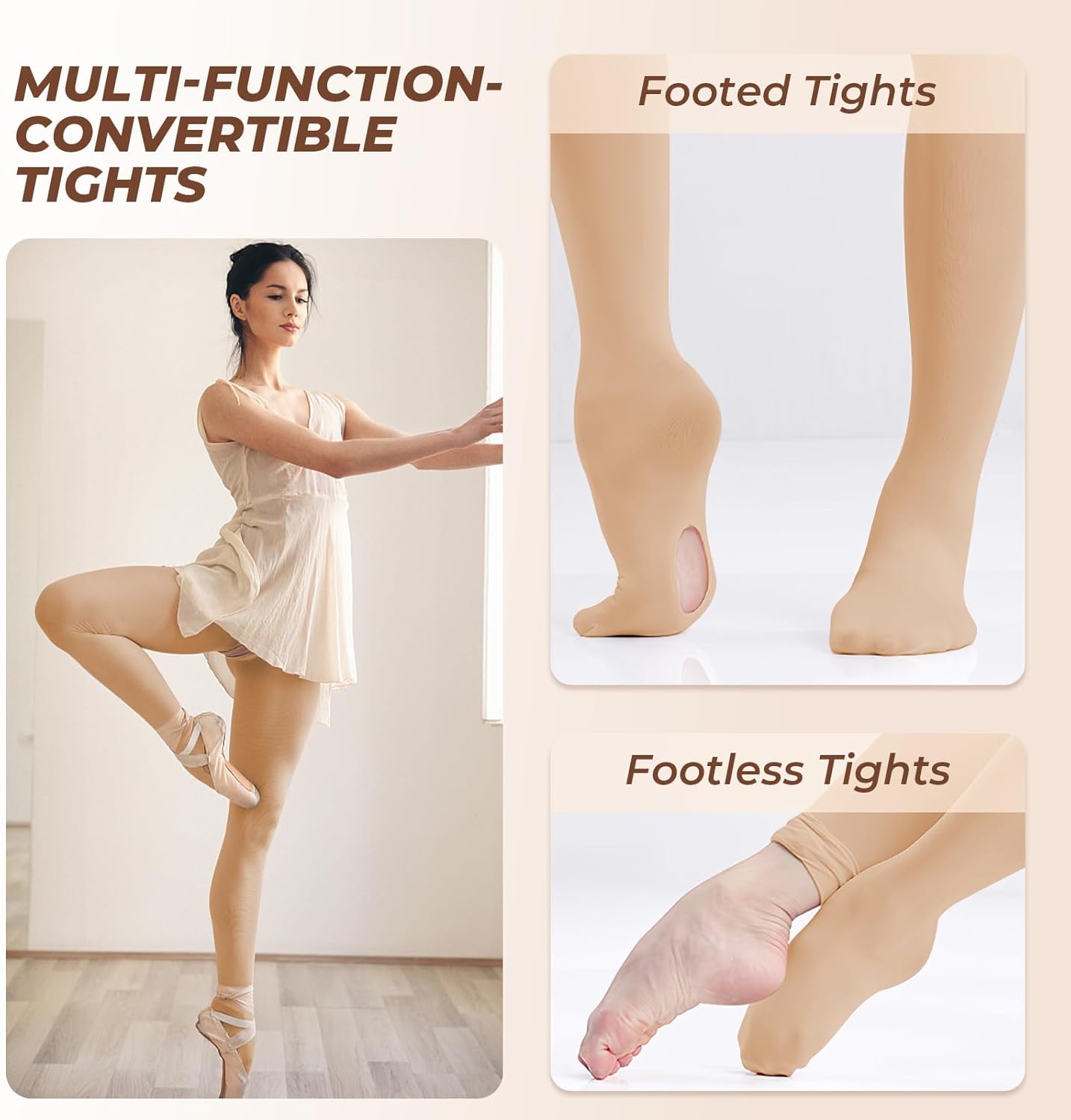 2Pcs Ballet Tights For Gils, Toddler Ballet Tights, Ballet Leotards Dance Outfit for Kids