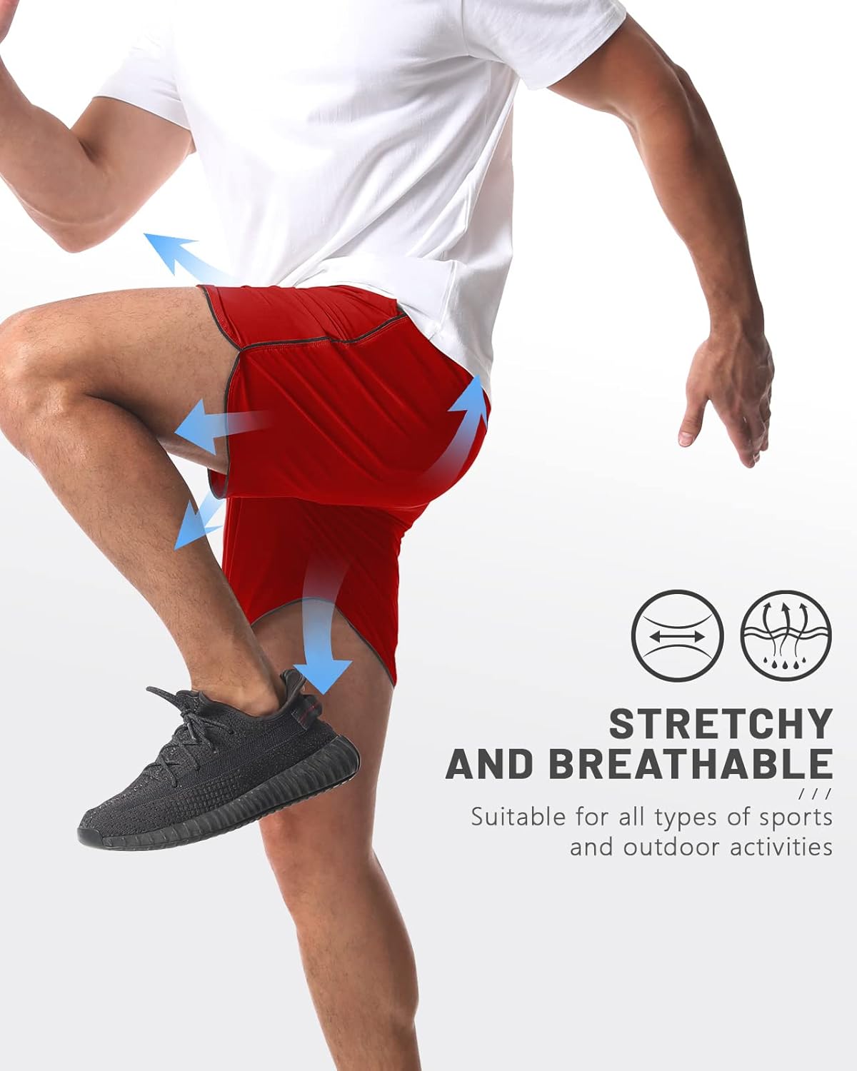 2 Pack 5" Workout Athletic Shorts Men Quick Dry Gym Shorts with Pockets, Exercise Sports Running Shorts for Men