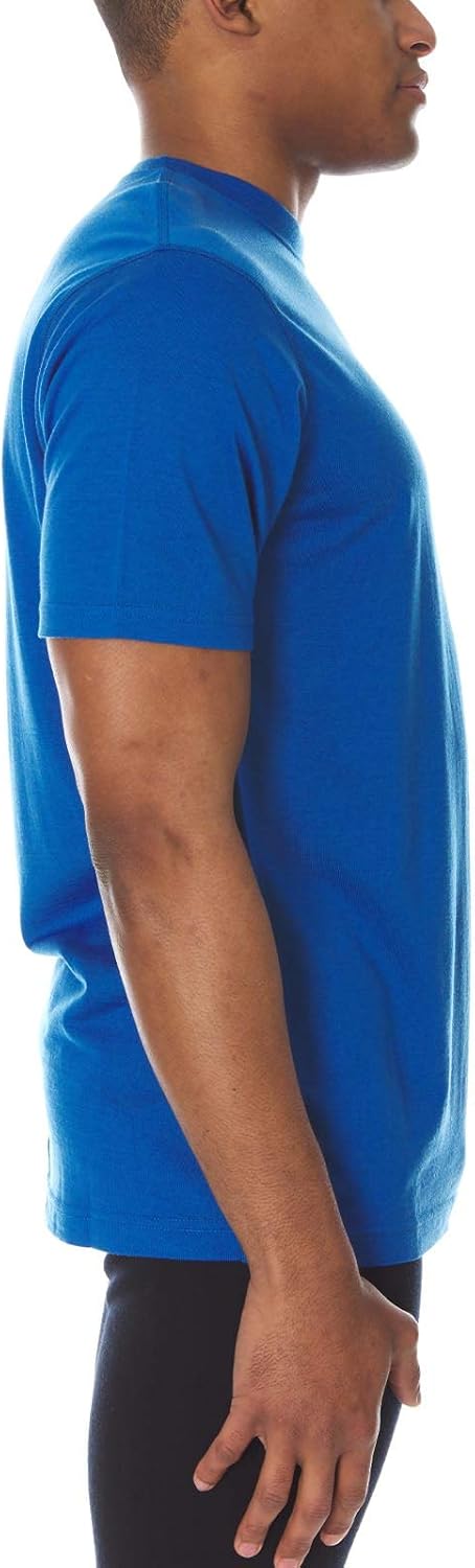 100% Merino Wool Men's Lightweight T-Shirt - Crew Neck Short Sleeve Shirt