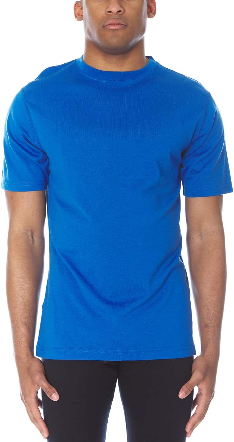 100% Merino Wool Men's Lightweight T-Shirt - Crew Neck Short Sleeve Shirt