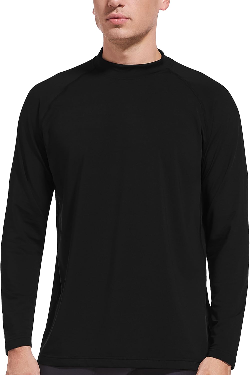 +MD Mock Turtleneck Long Sleeve Shirts for Men, Thermal Tops, High Neck Fleece Basic Baselayer, Fit Undershirt