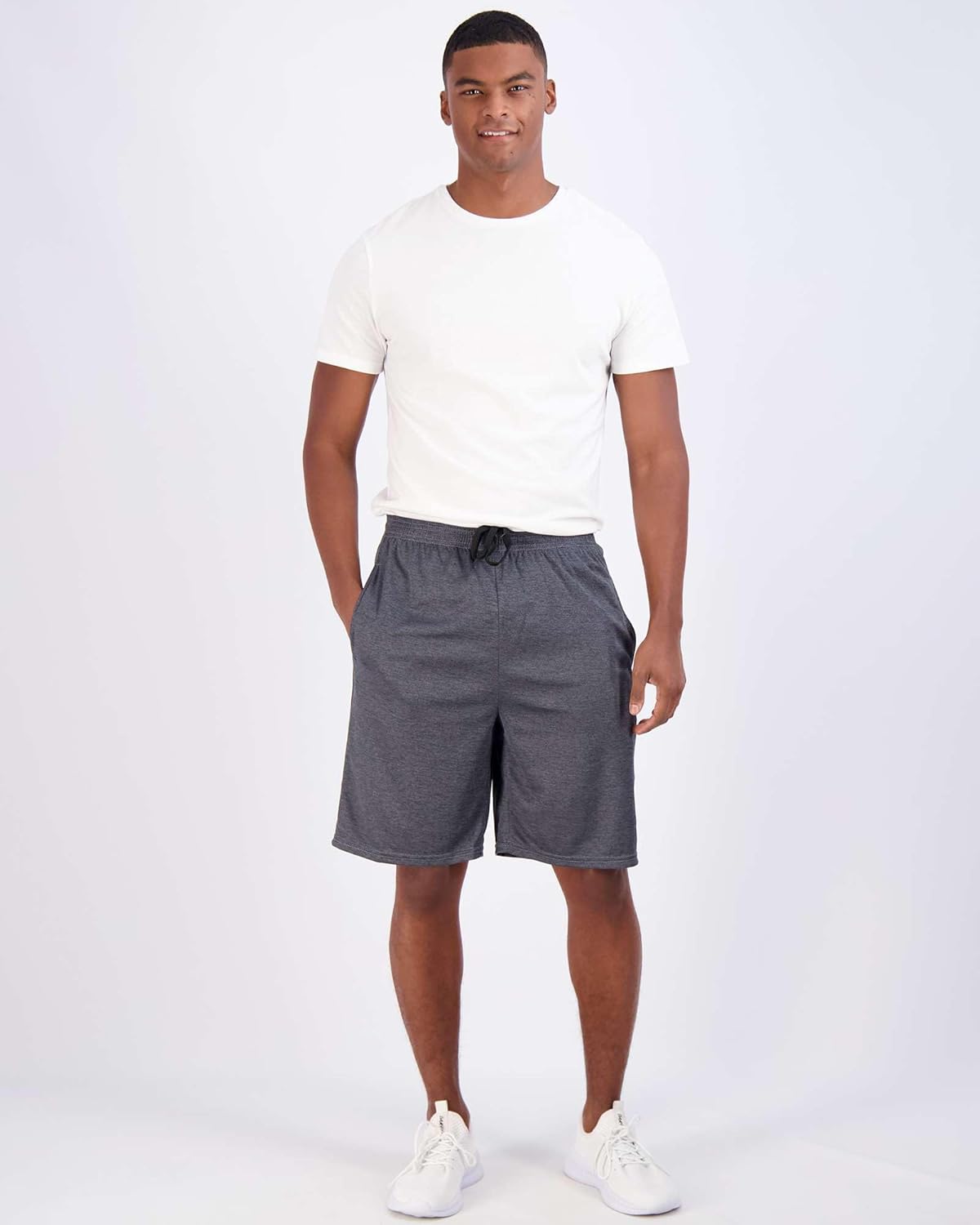 Real Essentials 5 Pack: Men's Mesh Athletic Basketball Shorts Quick Dry Activewear with Pockets