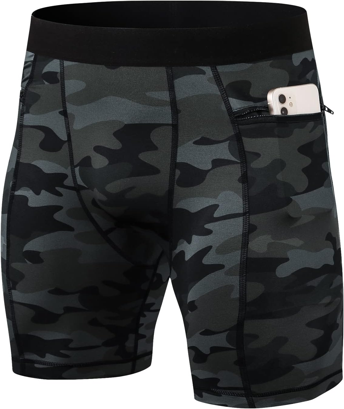 1/3 Pack Men's Compression Shorts Zip Pockets Performance Athletic Shorts Gym Shorts with Pockets 8" 9" Inseam