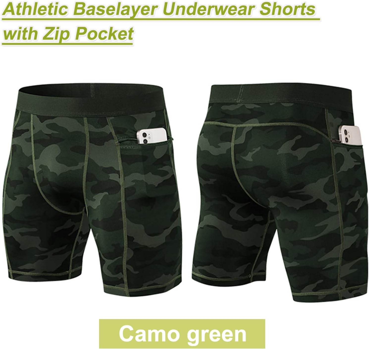 1/3 Pack Men's Compression Shorts Zip Pockets Performance Athletic Shorts Gym Shorts with Pockets 8" 9" Inseam