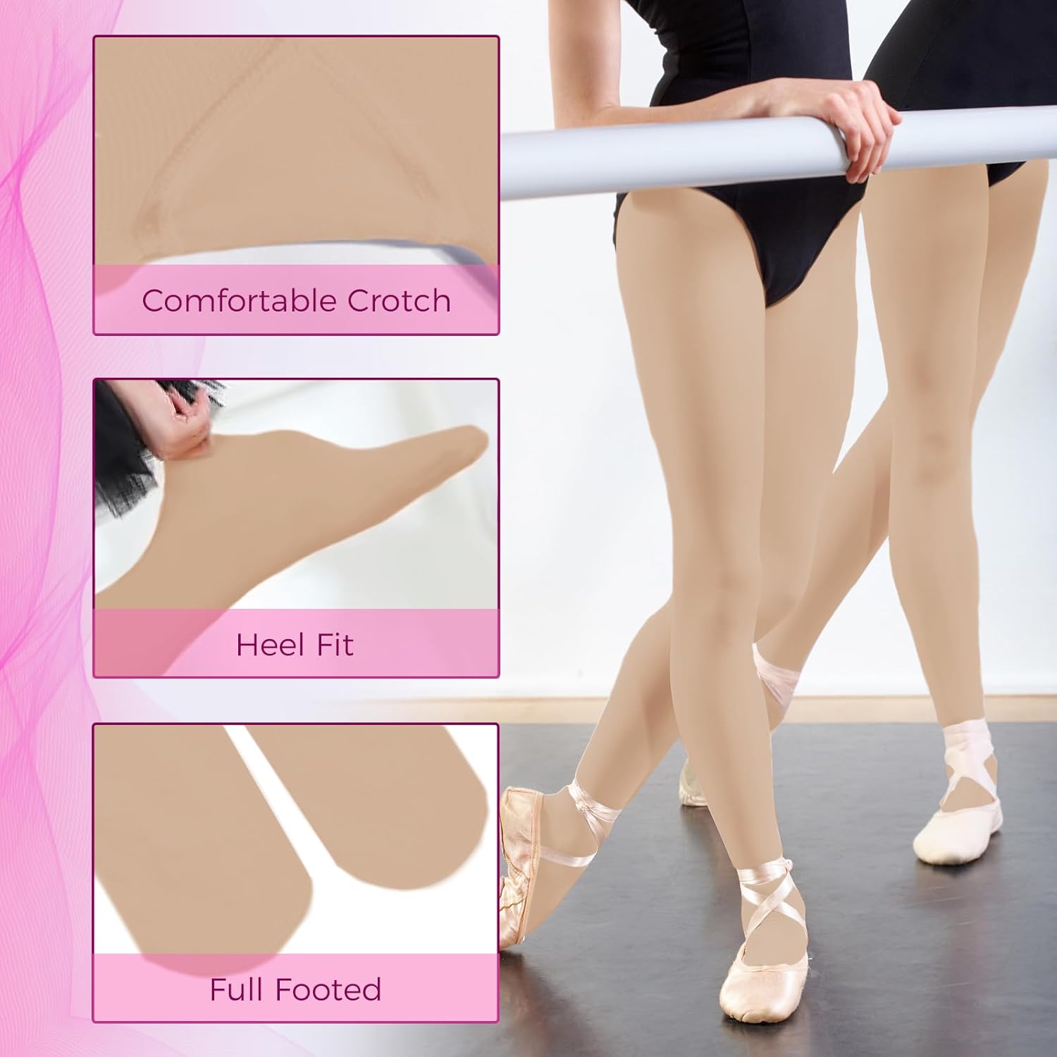 2Pcs Ballet Tights For Gils, Toddler Ballet Tights, Ballet Leotards Dance Outfit for Kids