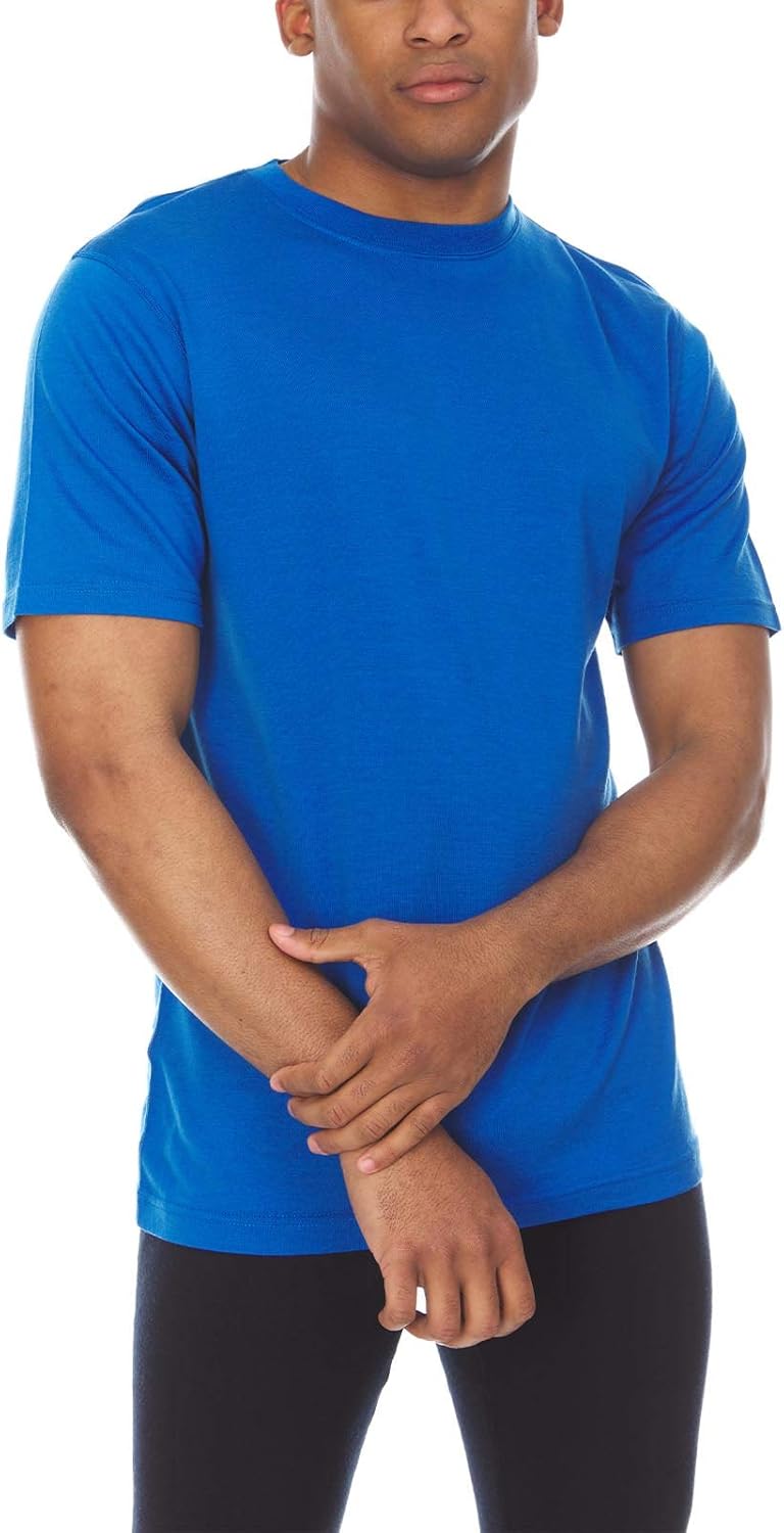 100% Merino Wool Men's Lightweight T-Shirt - Crew Neck Short Sleeve Shirt