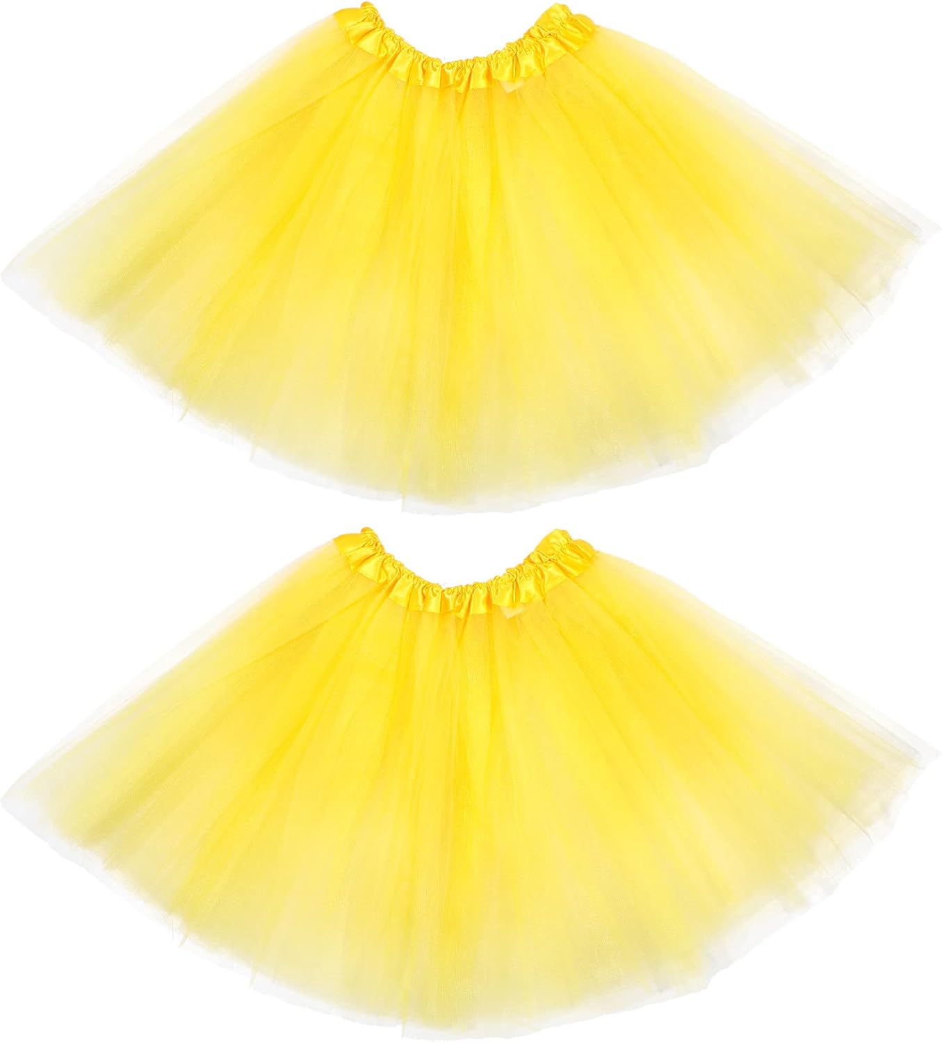2 Packs Tutu Skirt Elastic Lady Teen Adult Tutu Skirt Short Ladies 80's Halloween Costume 3 Layered Tulle