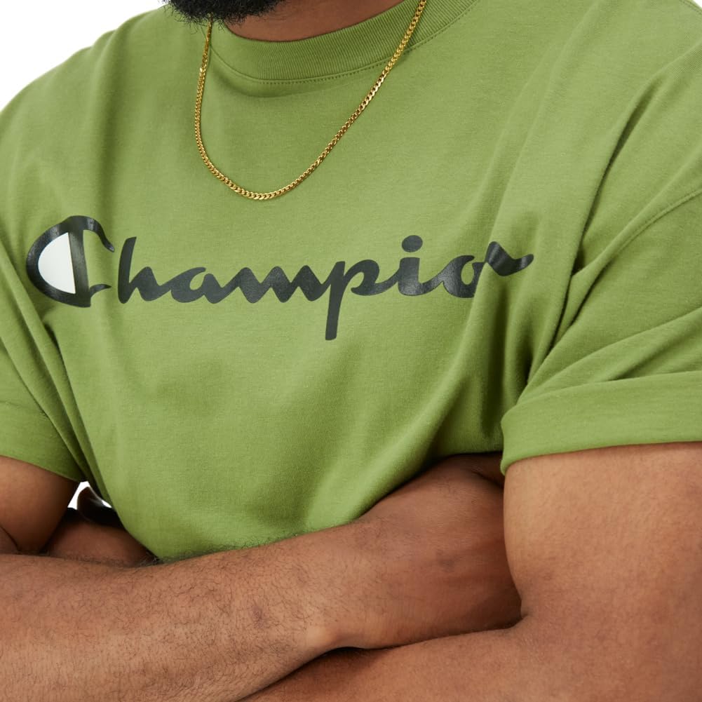 Champion Men's T-Shirt, Classic Graphic T-Shirt, Soft and Comfortable T-Shirts for Men, Script Logo (Reg. or Big & Tall)