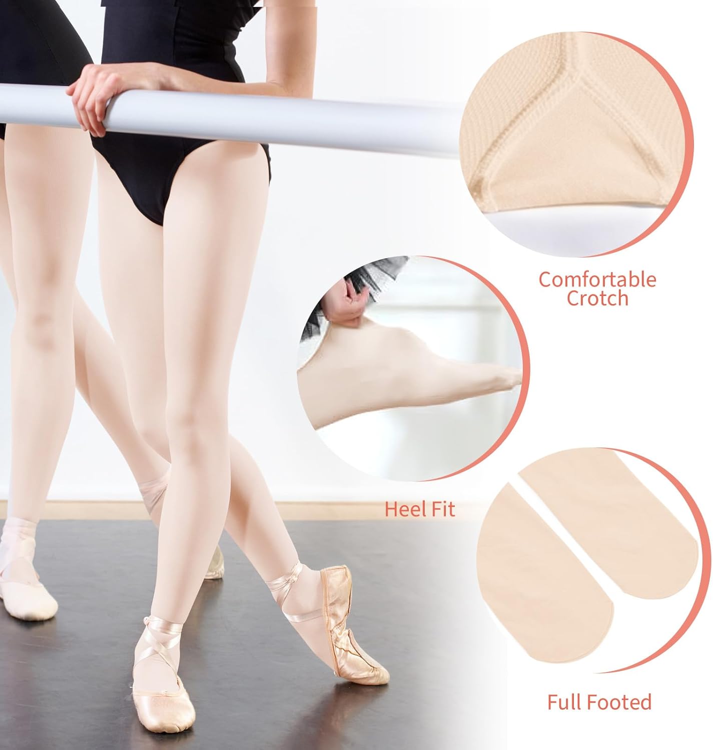 2Pcs Ballet Tights For Gils, Toddler Ballet Tights, Ballet Leotards Dance Outfit for Kids