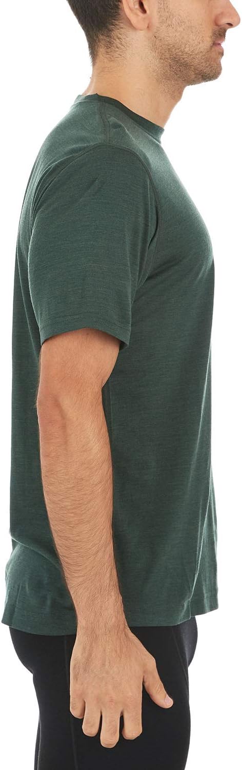 100% Merino Wool Men's Lightweight T-Shirt - Crew Neck Short Sleeve Shirt