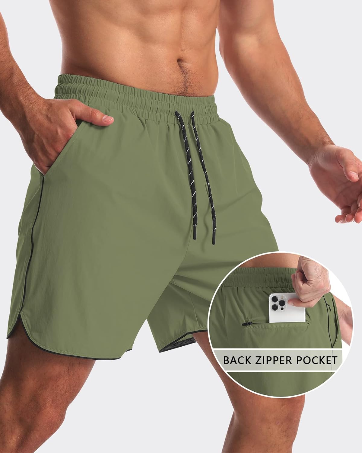 2 Pack 5" Workout Athletic Shorts Men Quick Dry Gym Shorts with Pockets, Exercise Sports Running Shorts for Men