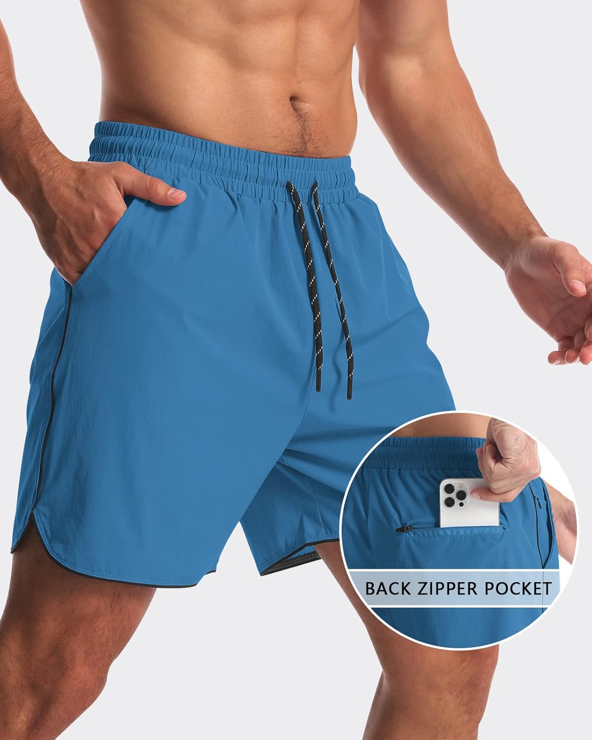 2 Pack 5" Workout Athletic Shorts Men Quick Dry Gym Shorts with Pockets, Exercise Sports Running Shorts for Men