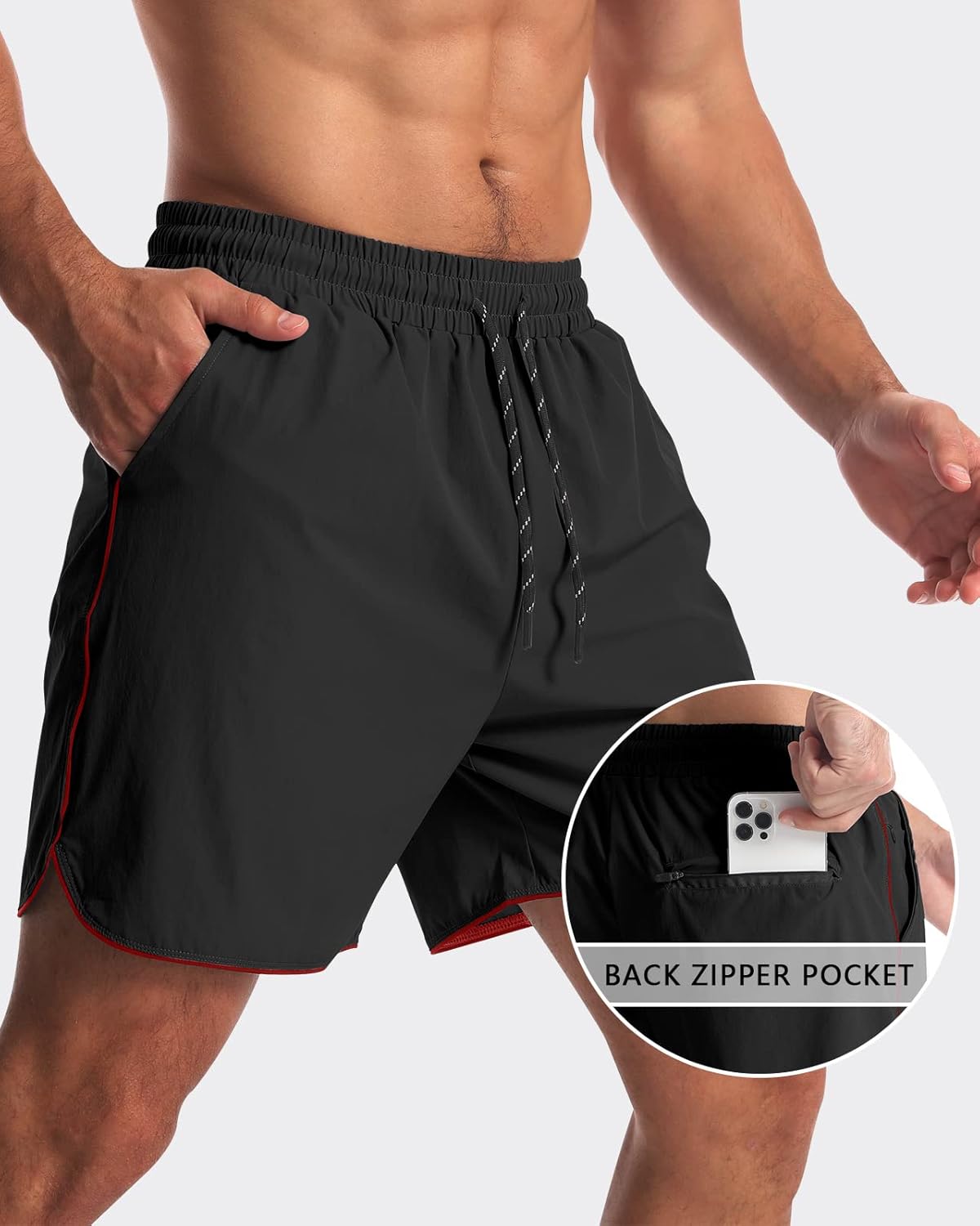 2 Pack 5" Workout Athletic Shorts Men Quick Dry Gym Shorts with Pockets, Exercise Sports Running Shorts for Men