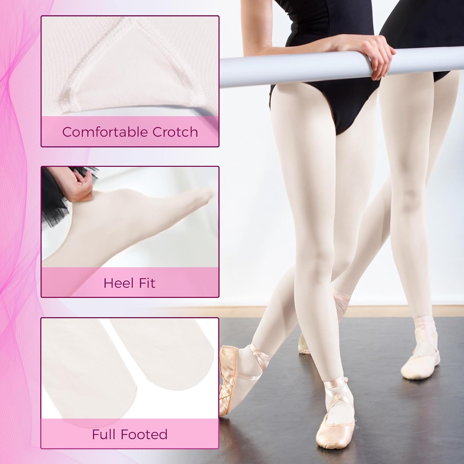 2Pcs Ballet Tights For Gils, Toddler Ballet Tights, Ballet Leotards Dance Outfit for Kids