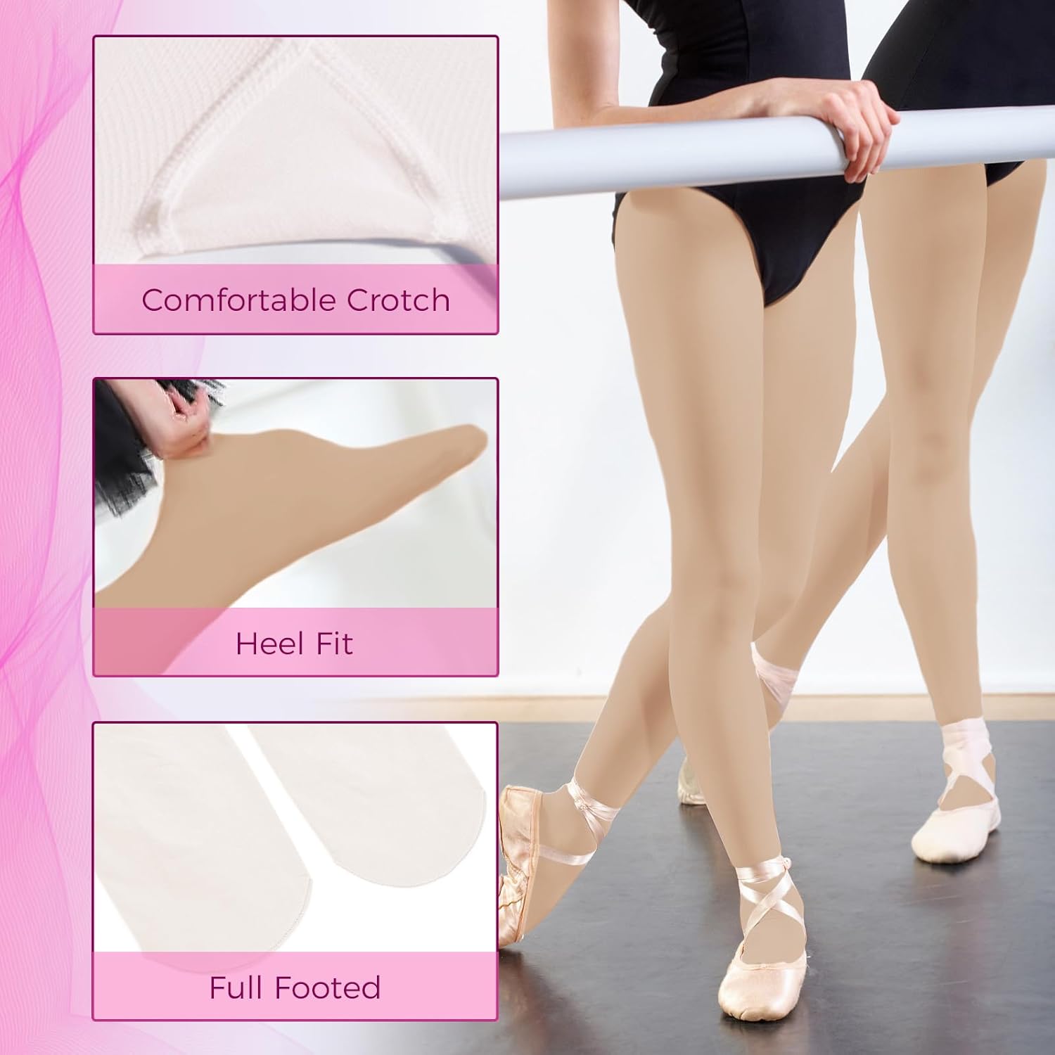 2Pcs Ballet Tights For Gils, Toddler Ballet Tights, Ballet Leotards Dance Outfit for Kids