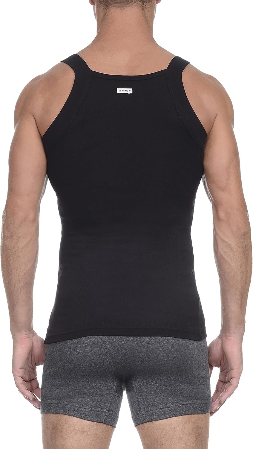 2(X)IST Mens Essential Cotton Square Cut Tank 2-Pack