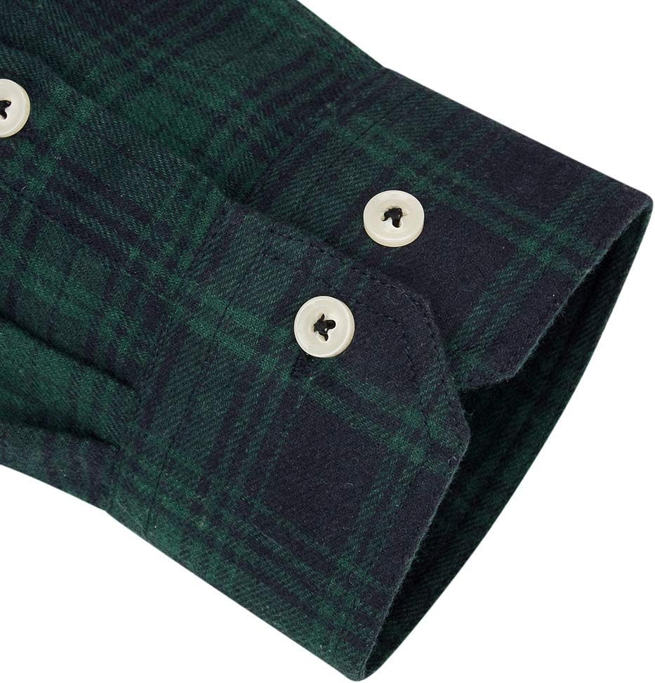 Alimens & Gentle Men's Button Down Regular Fit Long Sleeve Plaid Flannel Casual Shirts
