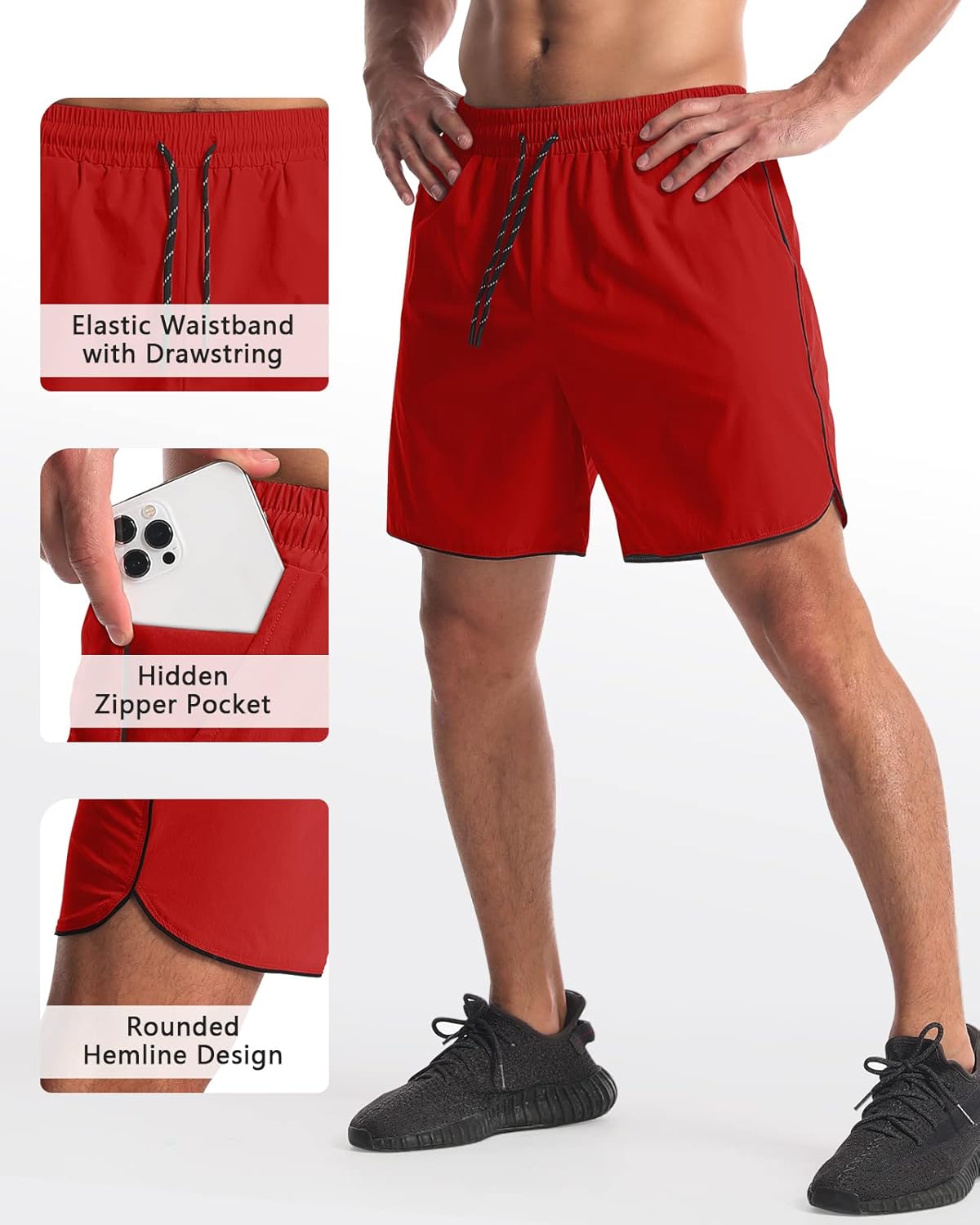 2 Pack 5" Workout Athletic Shorts Men Quick Dry Gym Shorts with Pockets, Exercise Sports Running Shorts for Men