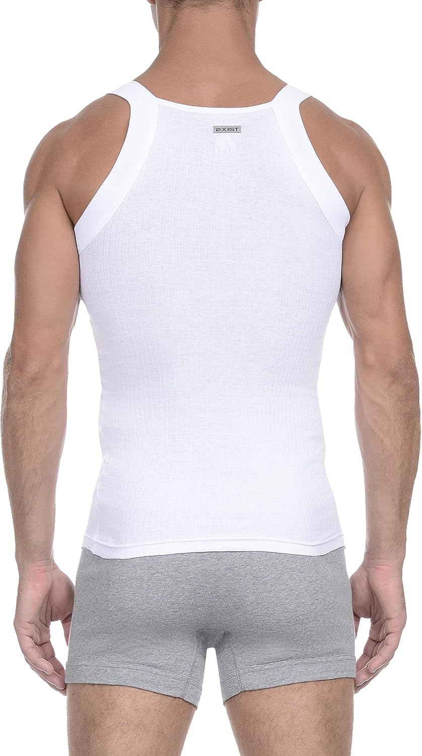 2(X)IST Mens Essential Cotton Square Cut Tank 2-Pack