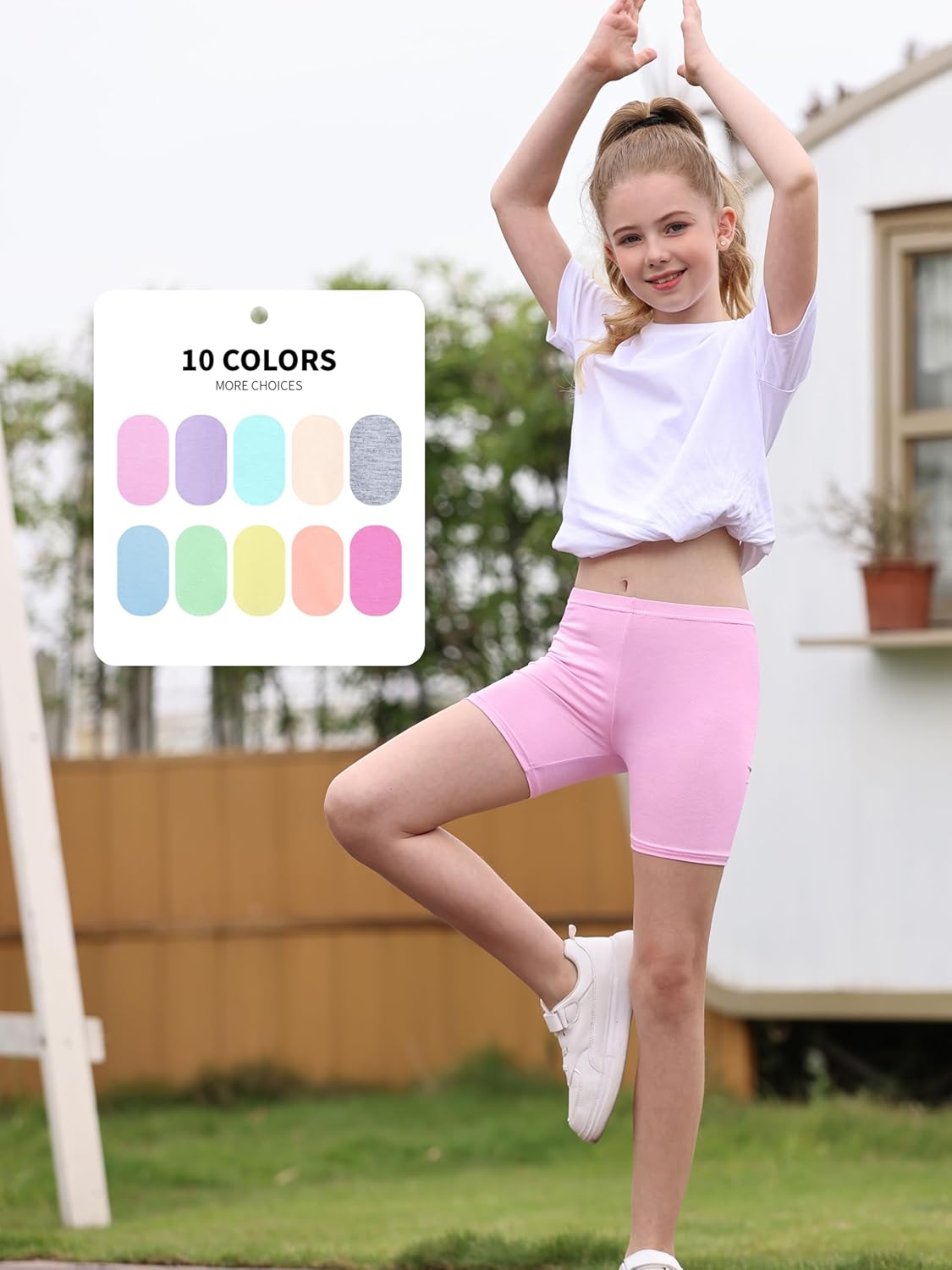 10 Pack Girls Dance Shorts Cartwheel Toddler Biker Under Dress Multi-Color Kids Bike Shorts Girls Clothes