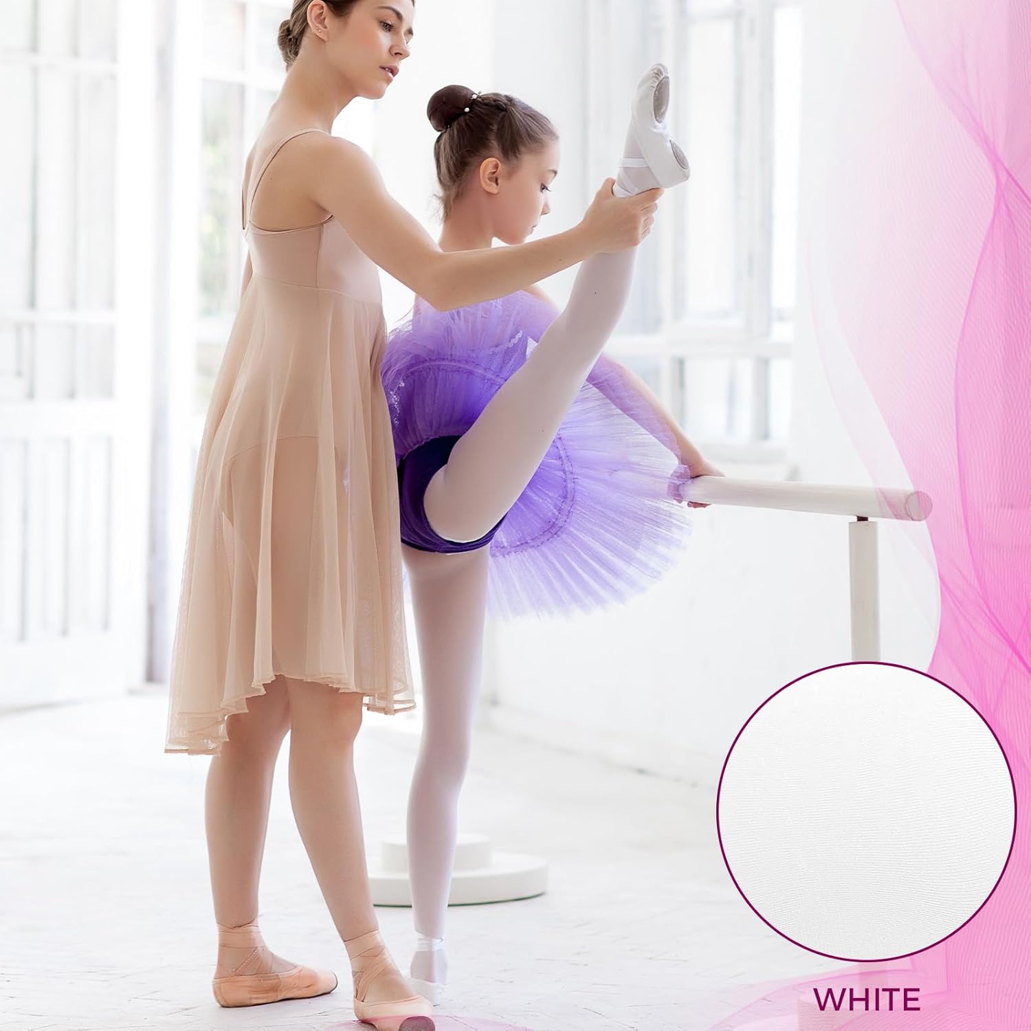 2Pcs Ballet Tights For Gils, Toddler Ballet Tights, Ballet Leotards Dance Outfit for Kids
