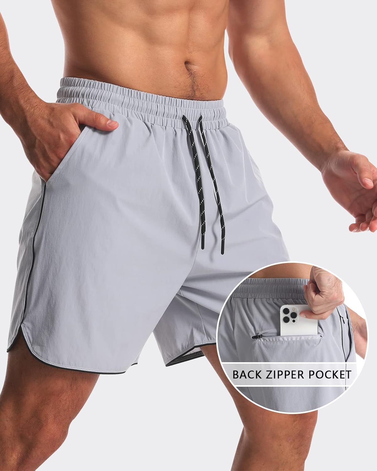2 Pack 5" Workout Athletic Shorts Men Quick Dry Gym Shorts with Pockets, Exercise Sports Running Shorts for Men