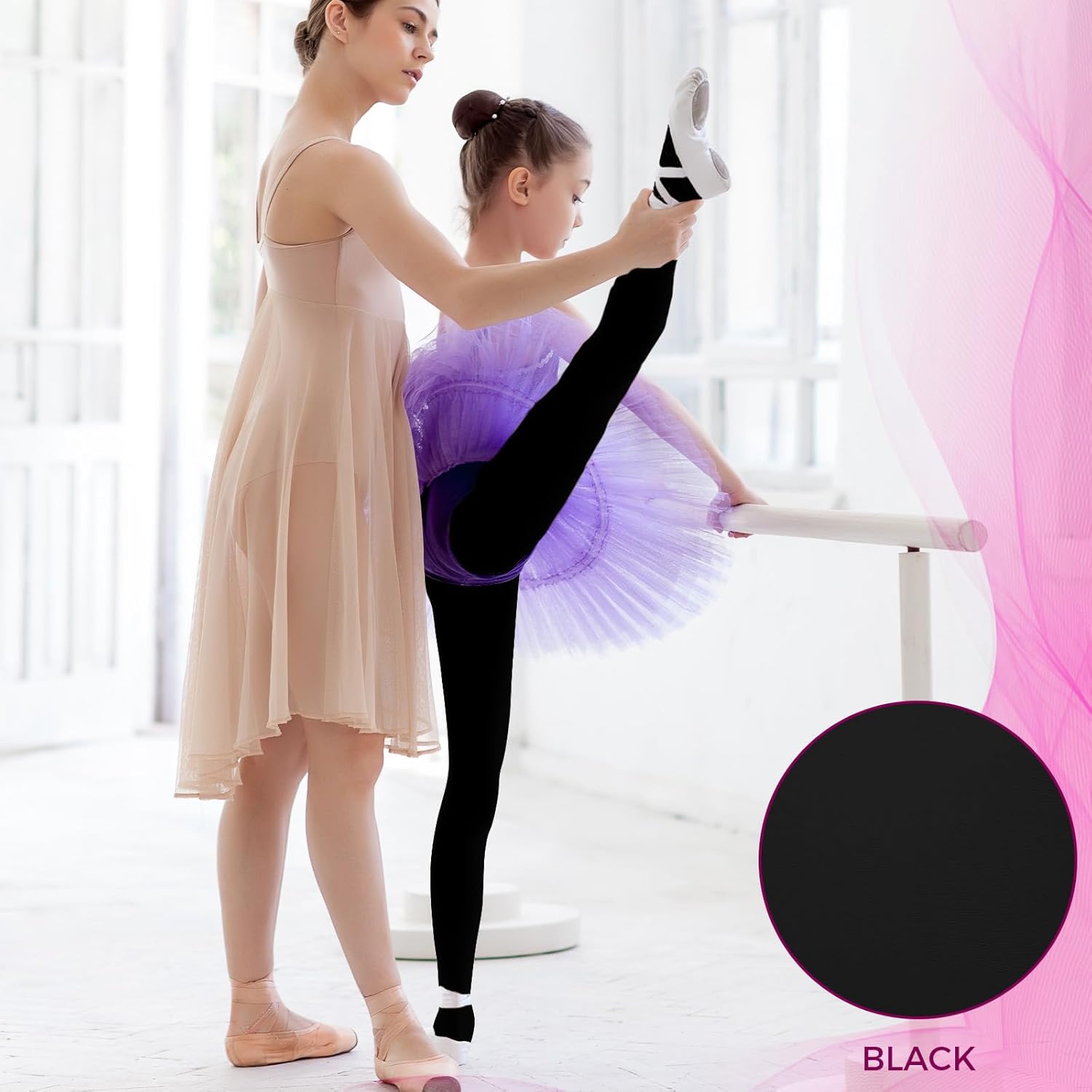 2Pcs Ballet Tights For Gils, Toddler Ballet Tights, Ballet Leotards Dance Outfit for Kids
