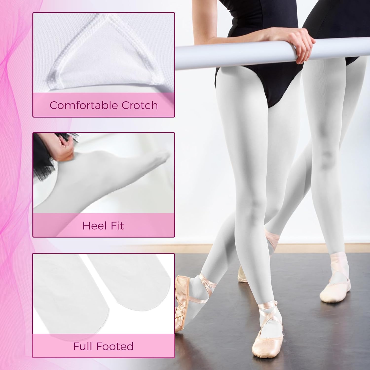 2Pcs Ballet Tights For Gils, Toddler Ballet Tights, Ballet Leotards Dance Outfit for Kids