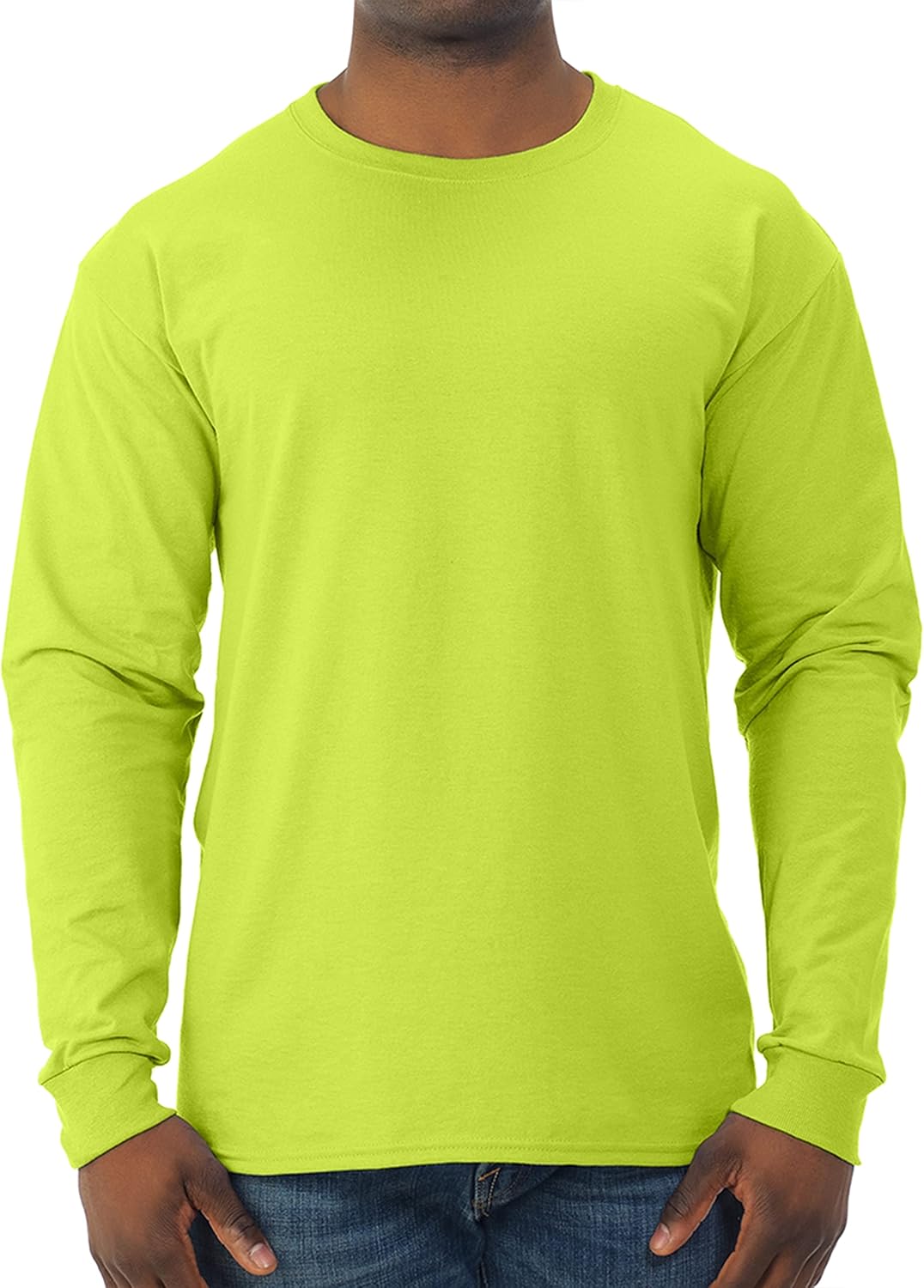 Jerzees Men's Dri-Power Cotton Blend Long Sleeve Tees, Moisture Wicking, Odor Protection, UPF 30+, Sizes S-3x