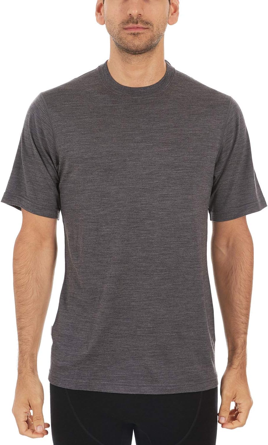 100% Merino Wool Men's Lightweight T-Shirt - Crew Neck Short Sleeve Shirt