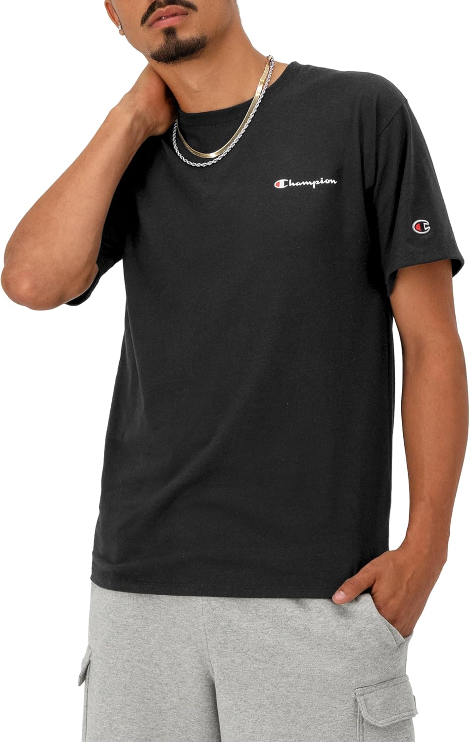 Champion Men's T-Shirt, Classic Graphic T-Shirt, Soft and Comfortable T-Shirts for Men, Script Logo (Reg. or Big & Tall)