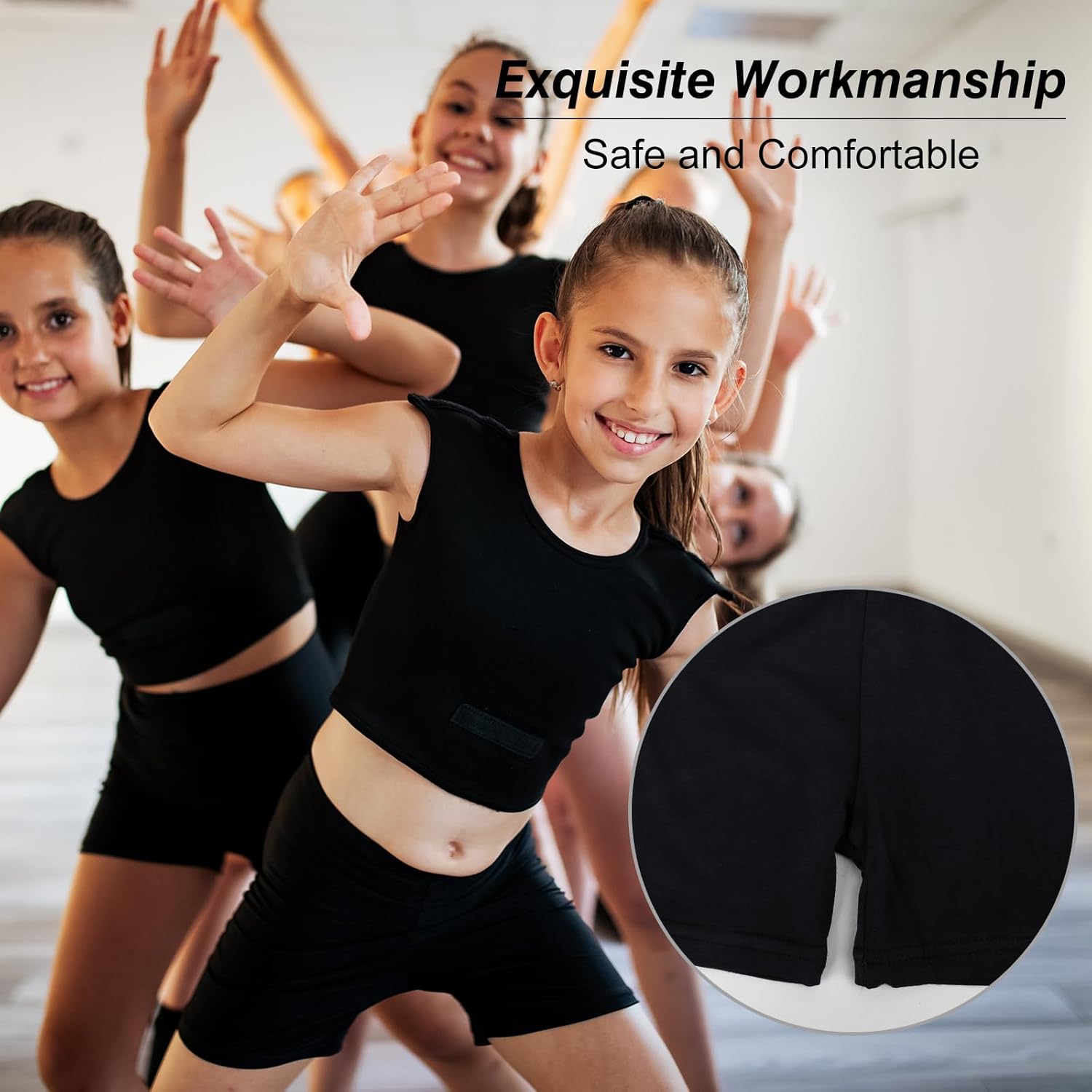 12 Pack Multi - Color Girls Dance Shorts for Toddlers, Breathable & Safe for Biking, Cartwheeling, Yoga, Gymnastics