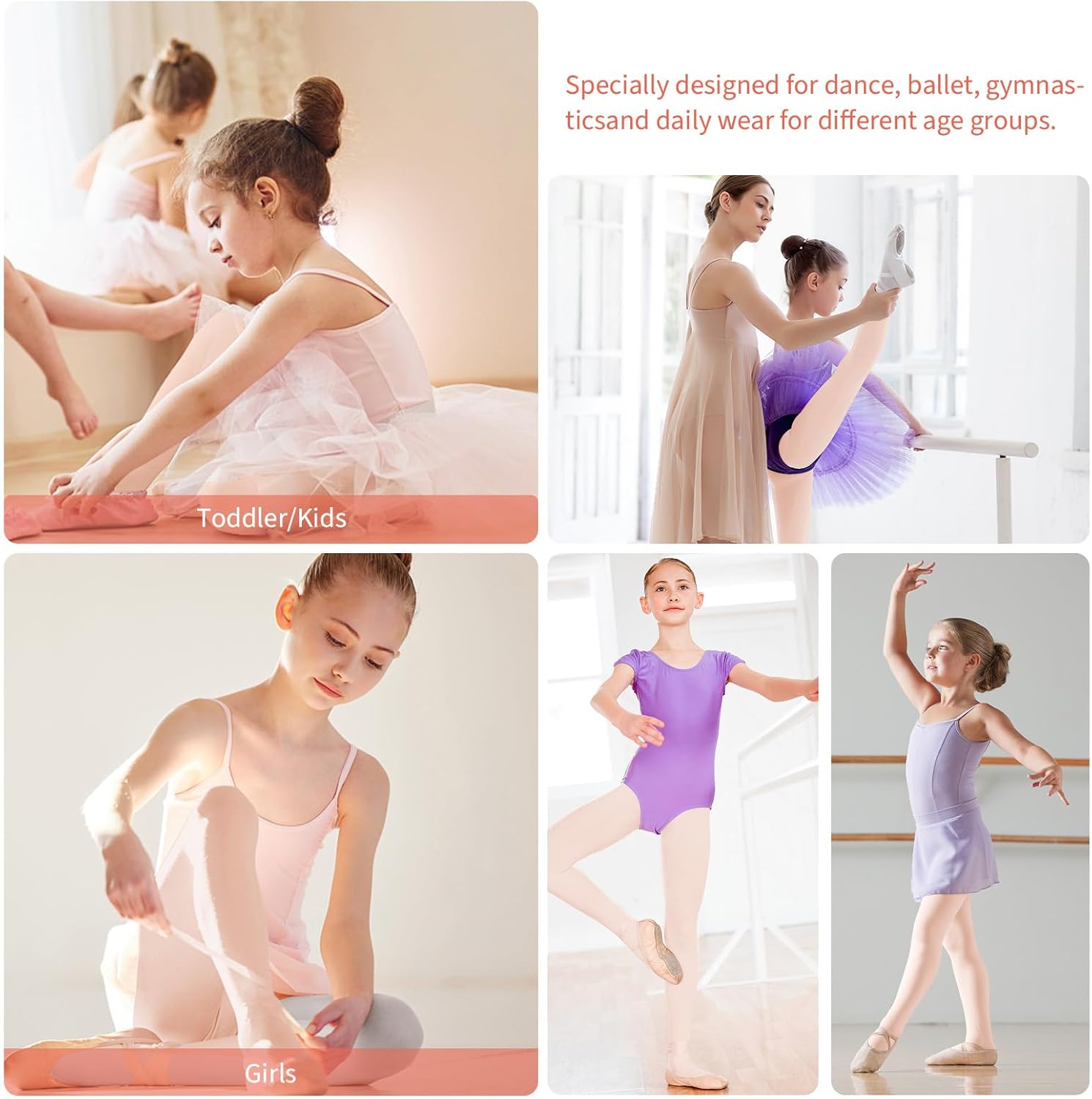 2Pcs Ballet Tights For Gils, Toddler Ballet Tights, Ballet Leotards Dance Outfit for Kids