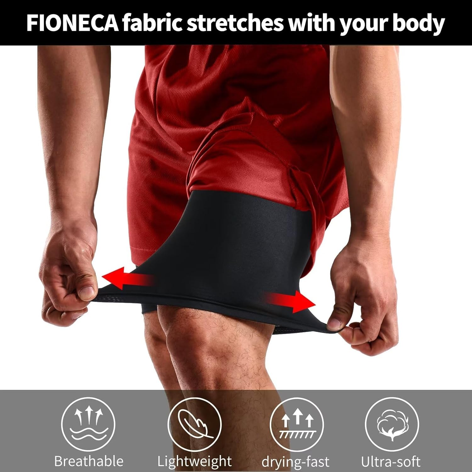 2 in 1 Mens Shorts Casual 2 Pack, Running Gym Shorts for Men 7 Inch, Workout Shorts Men with Pockets &Towel Loop