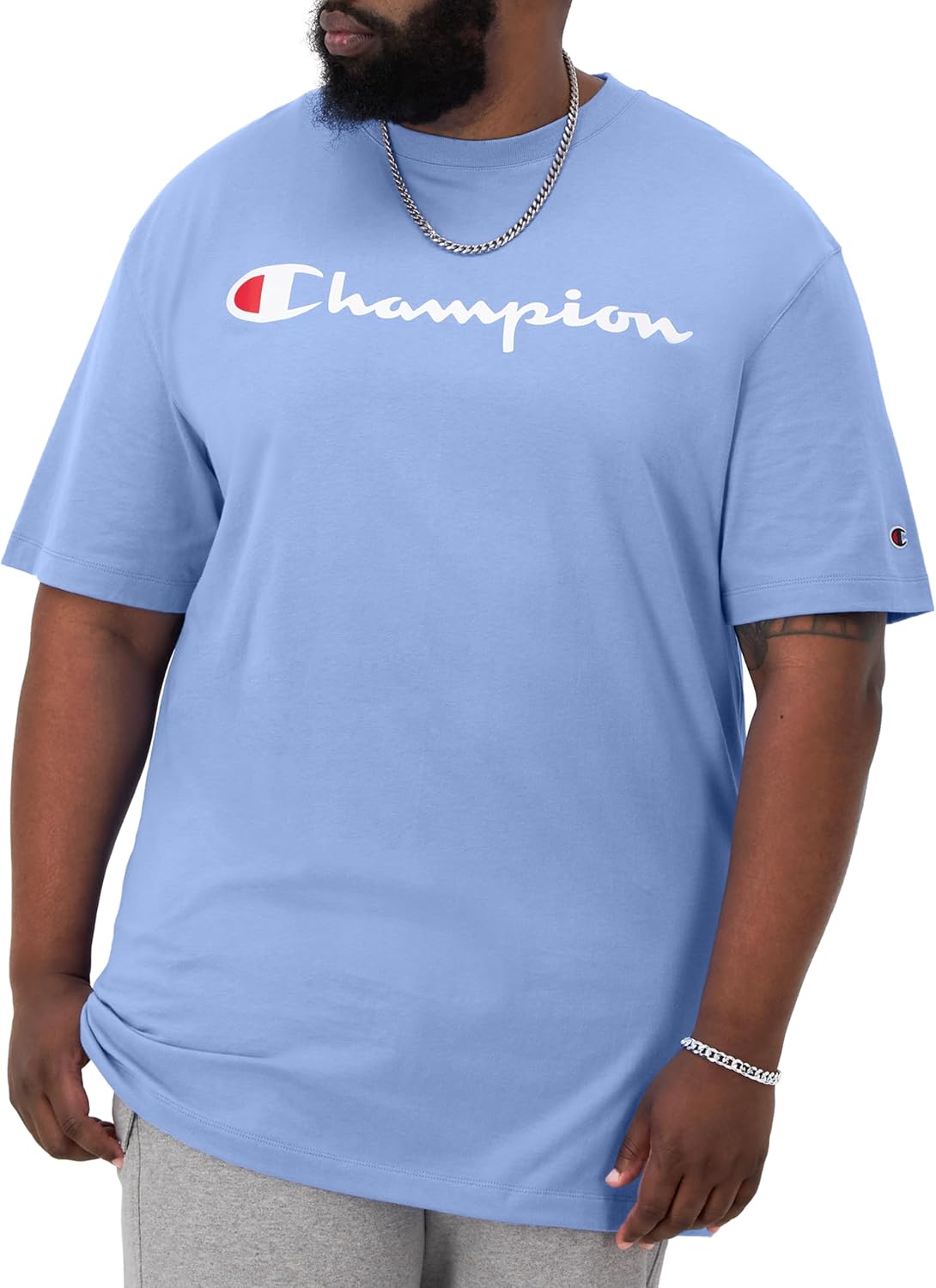Champion Men's T-Shirt, Classic Graphic T-Shirt, Soft and Comfortable T-Shirts for Men, Script Logo (Reg. or Big & Tall)